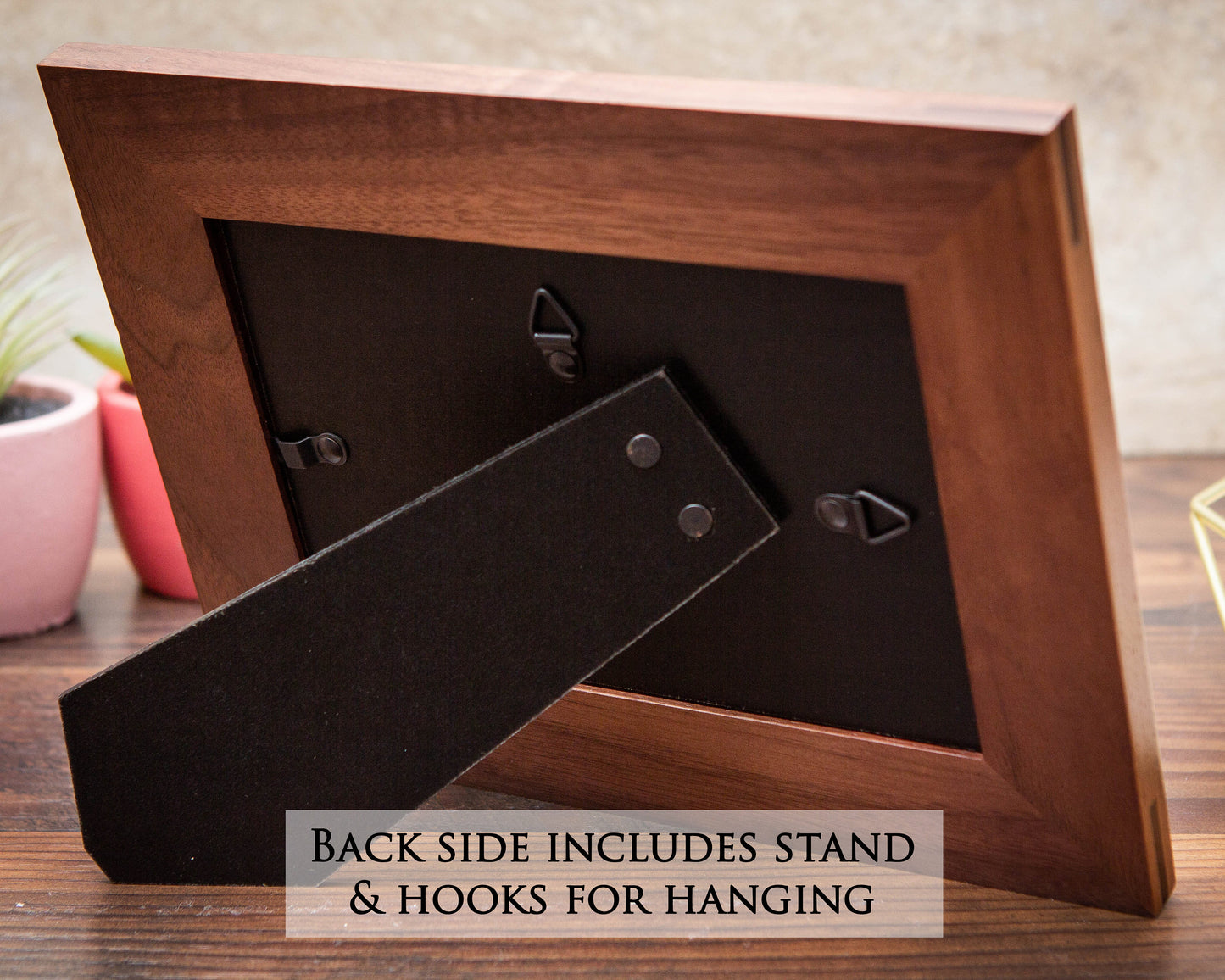 Engraved Wood Frame - 4x6 5x7 Customize Your Own Photo Frame Gift for Family Dad Mom Parents Children, Picture Frames with Grandkids Names