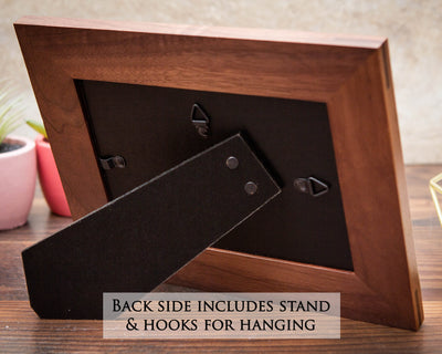 Engraved Wood Frame - 4x6 5x7 Customize Your Own Photo Frame Gift for Family Dad Mom Parents Children, Picture Frames with Grandkids Names