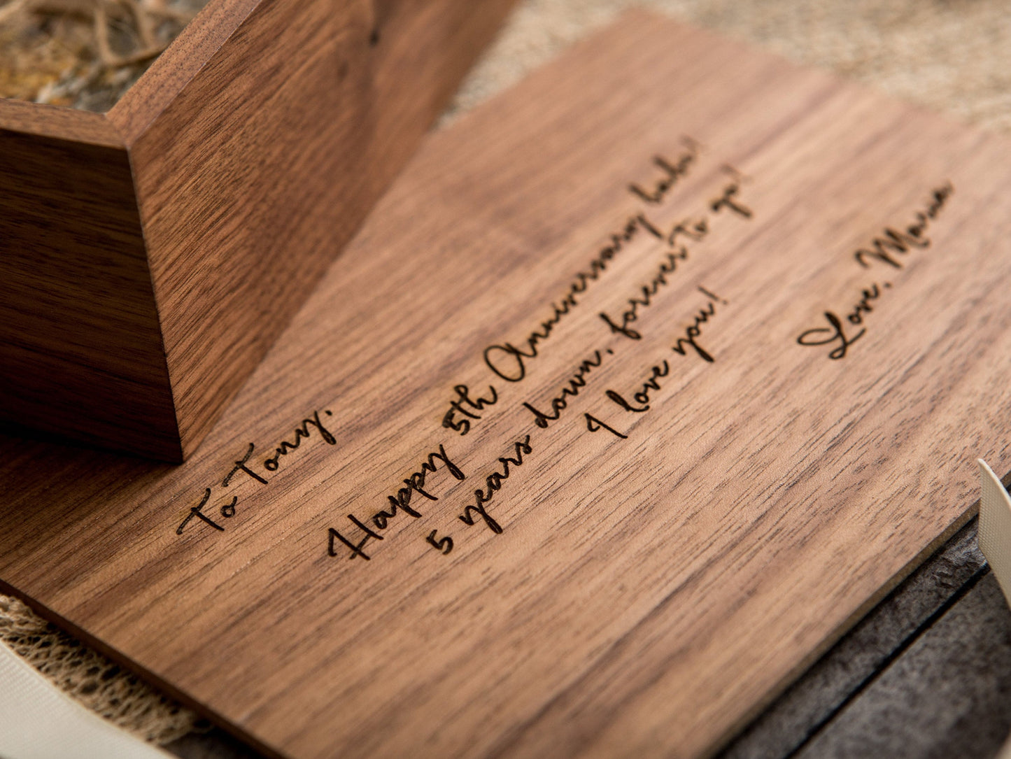 8x10" Large Wood Memory Box - Engraved Walnut Box for Cards Photos, Wedding Keepsake Storage, handmade gift for him unique baby memory