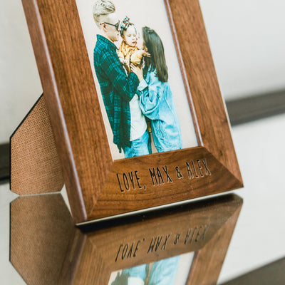 Engraved Wood Frame - Optional Photo Print, Personalized Modern Rustic Engraved Picture Frame New Home Gift World's Best Dad Birthday