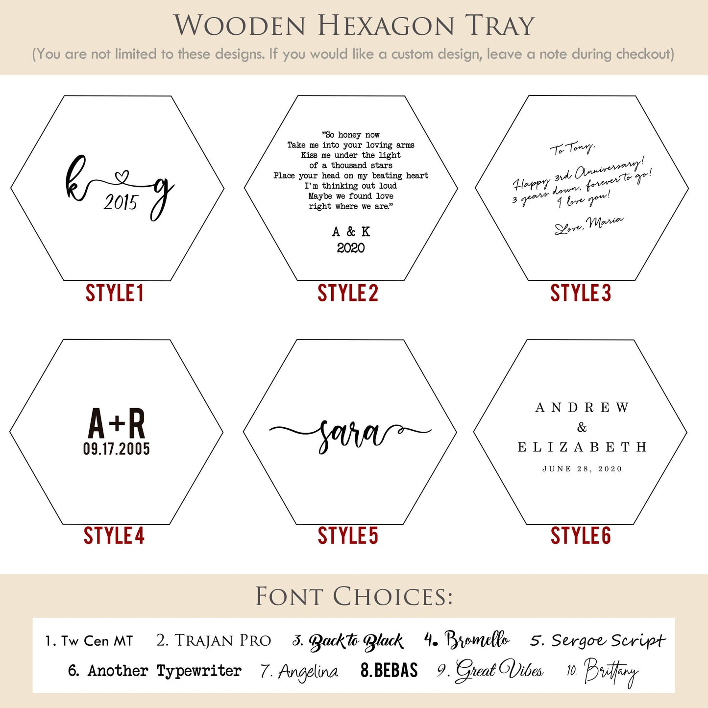 Hexagon Wood Tray - Engraved Key or Ring Dish, Wedding Day Gift for Mom Mother of the Bride Groom MIL Women, Gift from kids, son or daughter