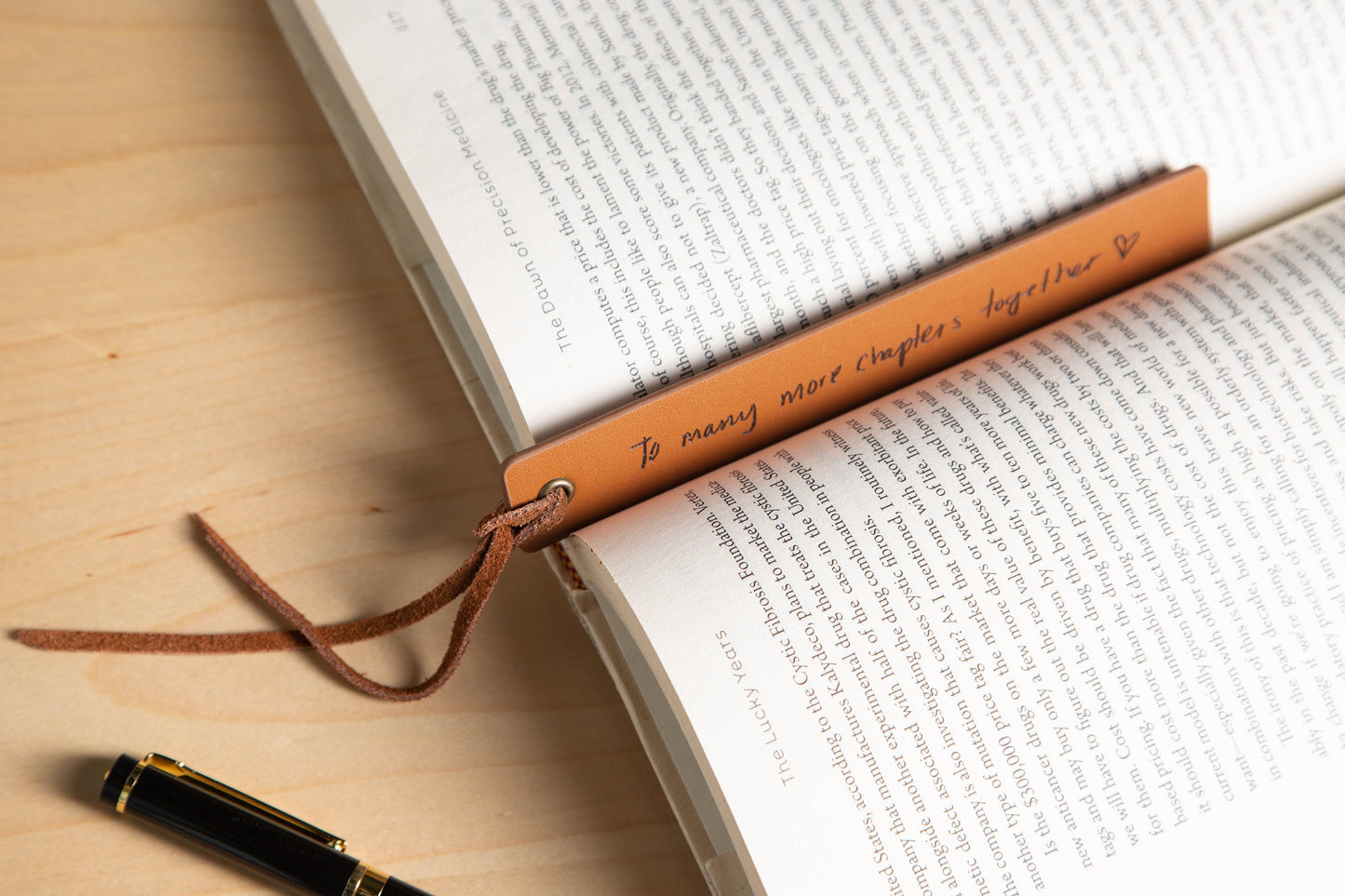 Engraved Leather Bookmark, Handwritten Note Bookmark Page Marker Custom Book Quote Message Personalized 3rd Anniversary Gift for Her Him