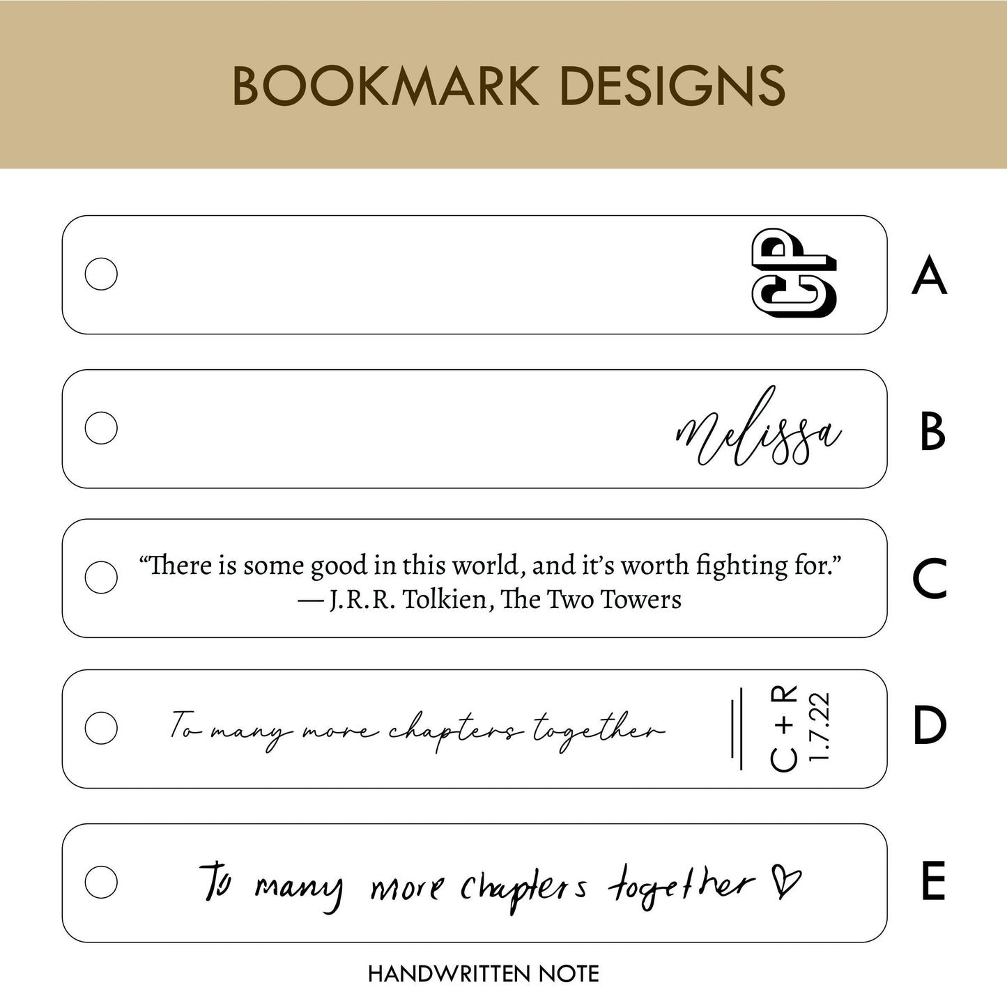 Engraved Leather Bookmark, Handwritten Note Bookmark Page Marker Custom Book Quote Message Personalized 3rd Anniversary Gift for Her Him