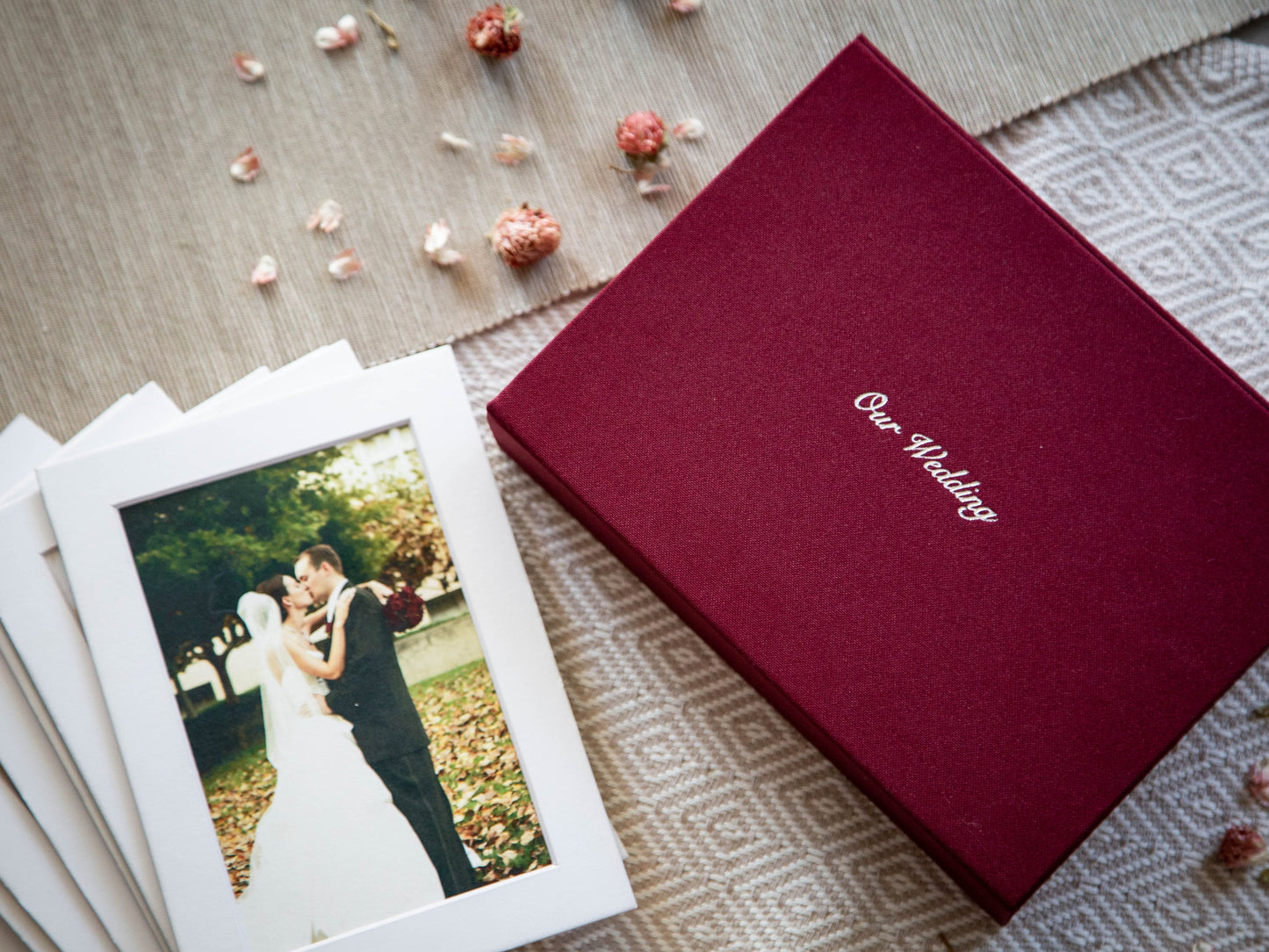 4x6" Boudoir Linen Box - Linen Fabric Photo Storage Box, Boudoir Photography Display Box, Birthday Anniversary Wedding Day Gift for Husband