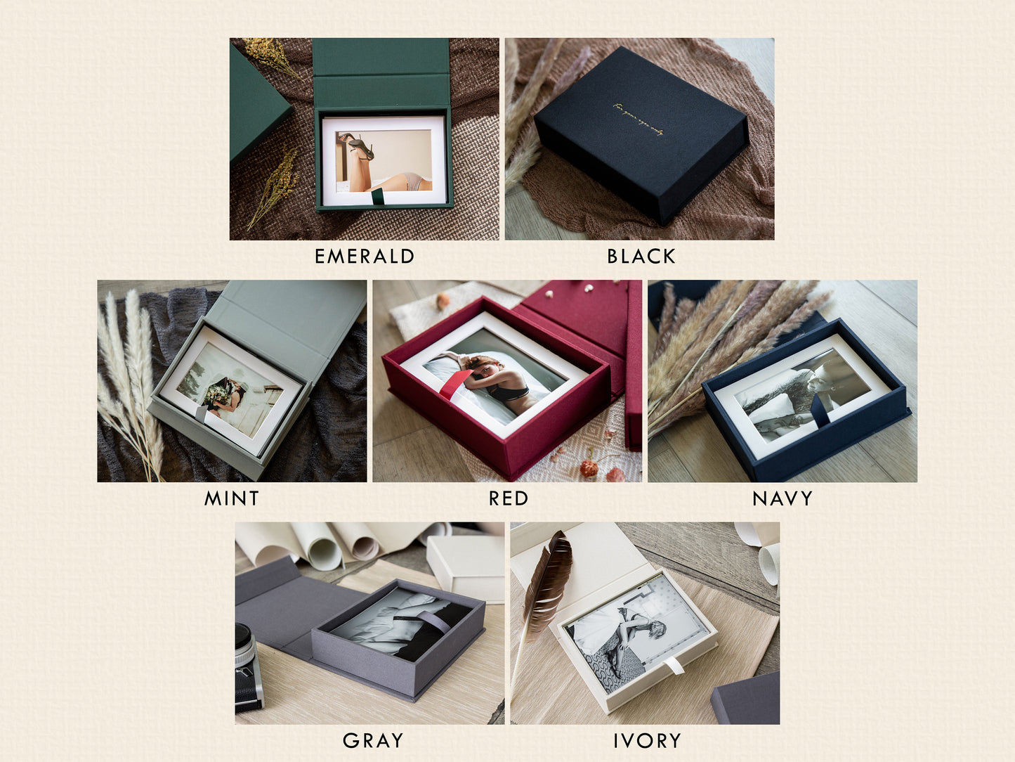 4x6" Boudoir Linen Box - Linen Fabric Photo Storage Box, Boudoir Photography Display Box, Birthday Anniversary Wedding Day Gift for Husband