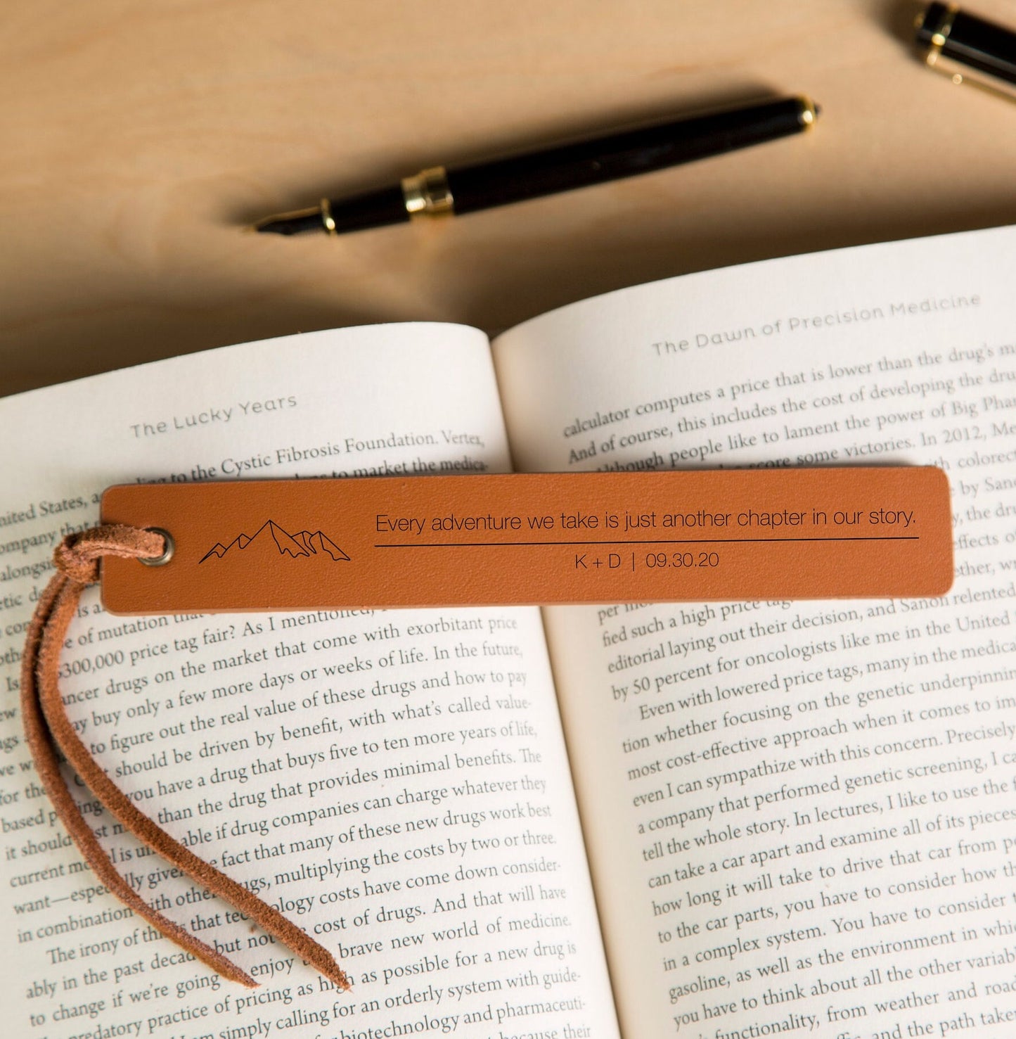 Engraved Leather Bookmark, 3rd Anniversary Bookmark Custom Handwritten Note Bookmark, Cute Mother's Day Gift Idea from Daughter Son To Mom