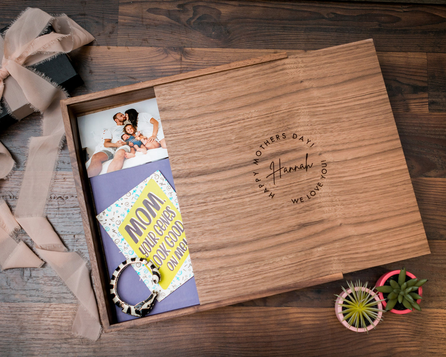 Wood Memory Box - Engraved Keepsake Storage Box with Slide Wooden Lid, Sentimental Birthday Gift, Gift for Couples, Wedding Travel Gift