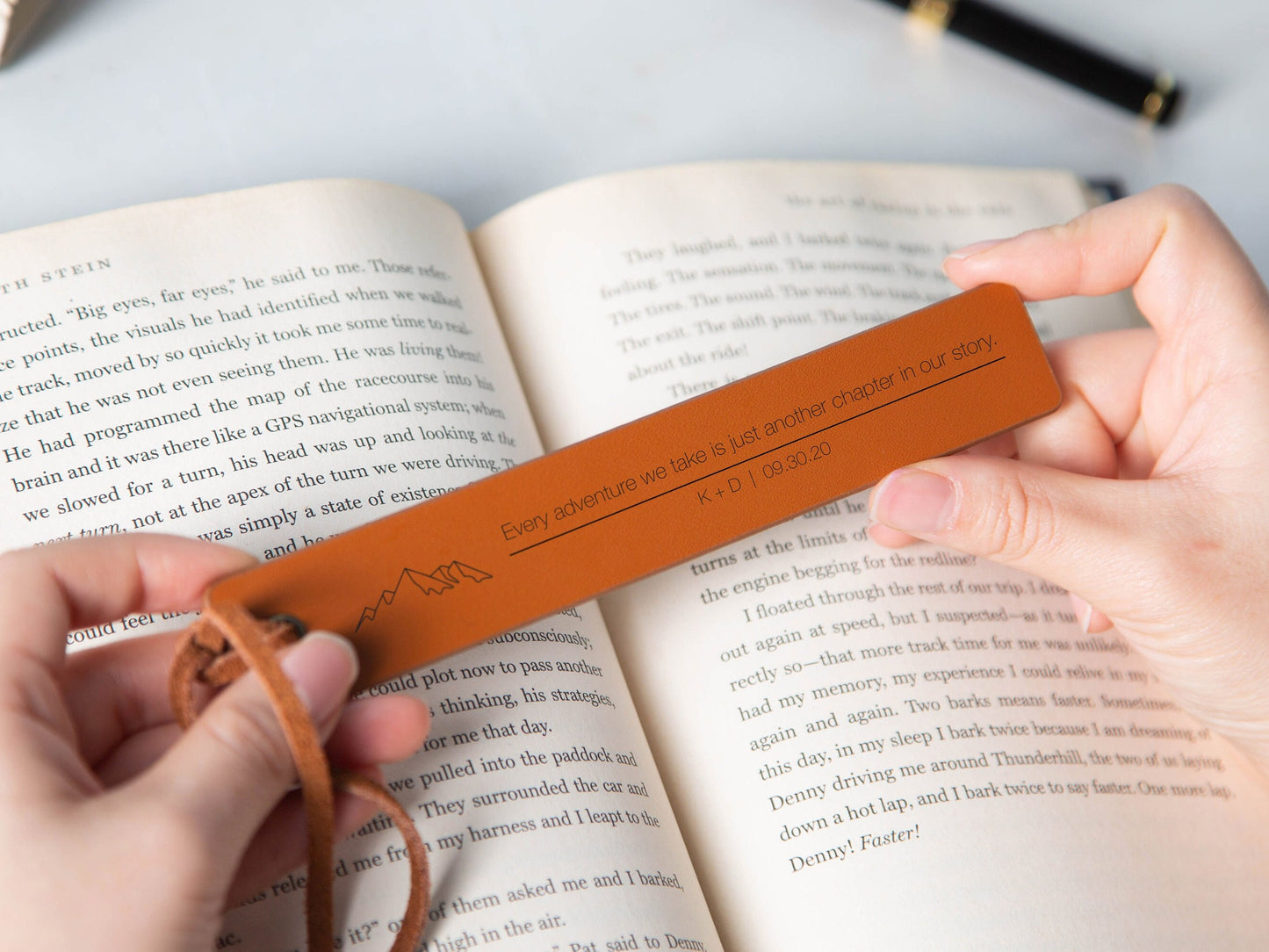 Engraved Leather Bookmark, 3rd Anniversary Bookmark Custom Handwritten Note Bookmark, Cute Mother's Day Gift Idea from Daughter Son To Mom