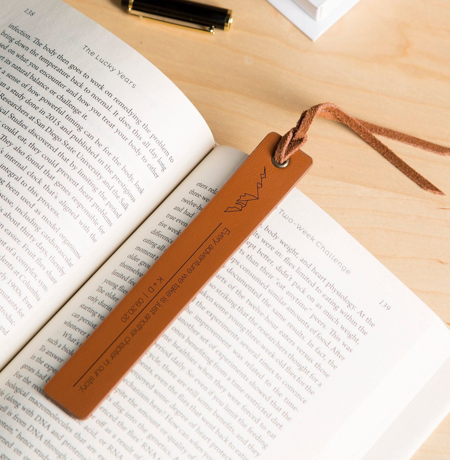 Engraved Leather Bookmark, 3rd Anniversary Bookmark Custom Handwritten Note Bookmark, Cute Mother's Day Gift Idea from Daughter Son To Mom