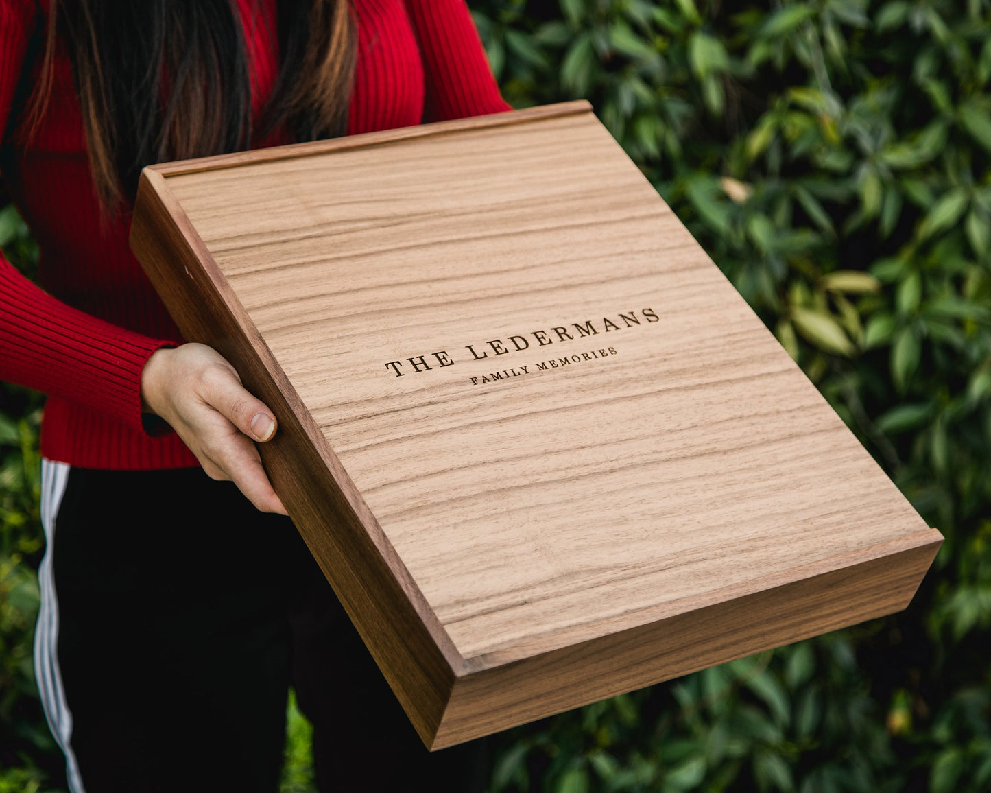 Wood Memory Box - Engraved Keepsake Storage Box with Slide Wooden Lid, Sentimental Birthday Gift, Gift for Couples, Wedding Travel Gift