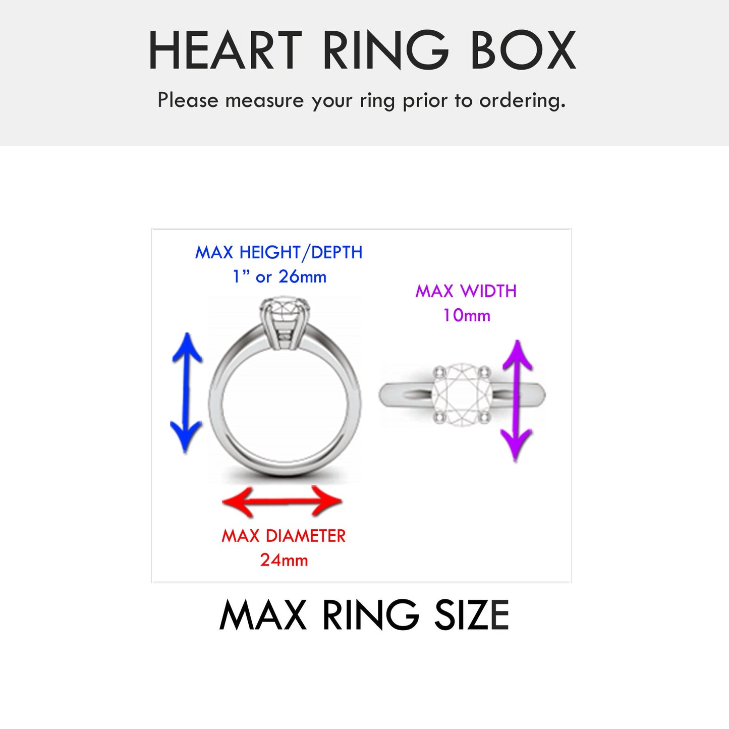 Heart Flip Ring Box - Engraved Secret Slim Wooden Engagement or Wedding Ring Box, Romantic Heart Shaped Proposal Prop Decor Love Gift
