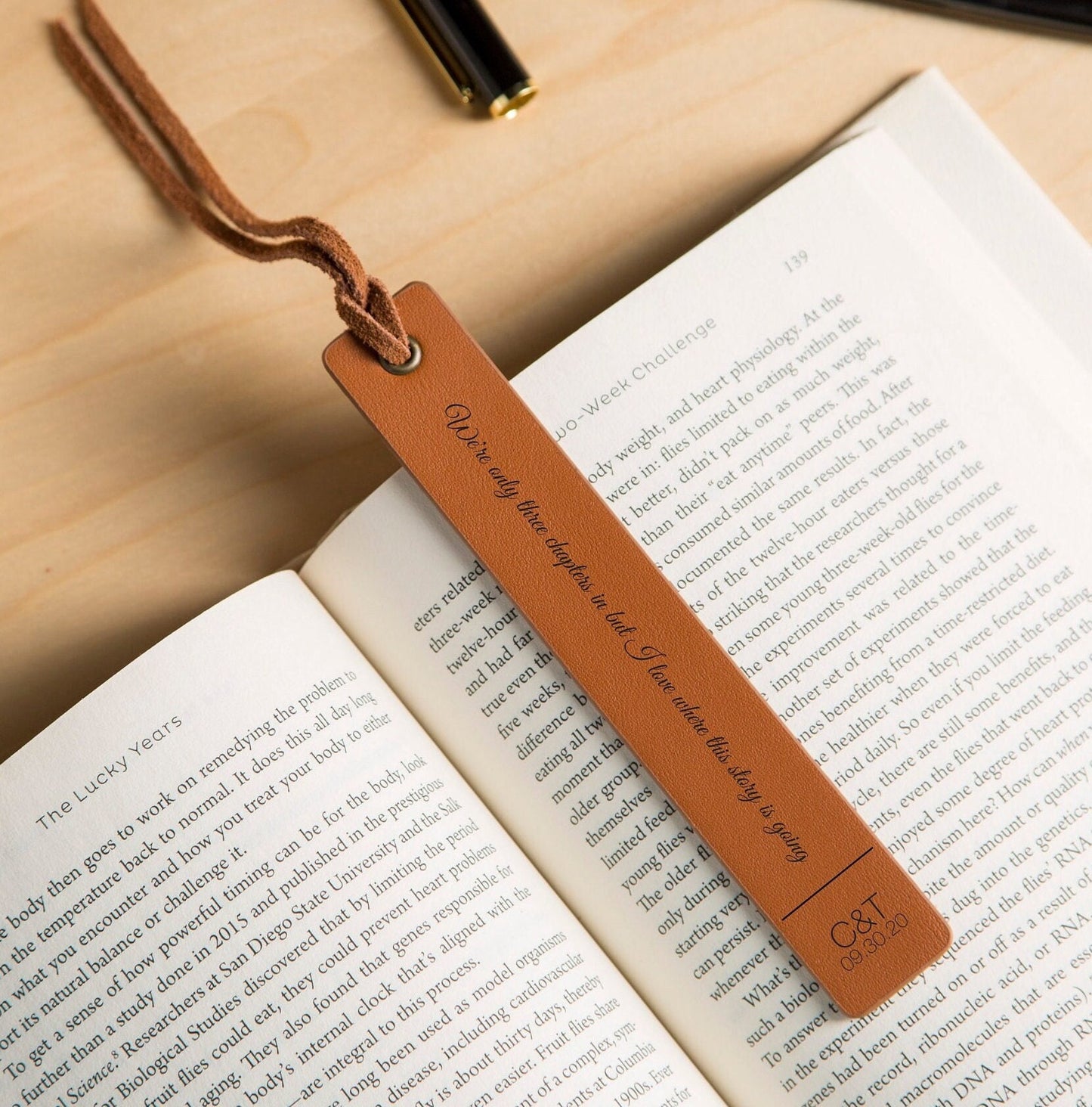 Engraved Leather Bookmark, Handwritten Note Bookmark, Leather 3rd Anniversary Gift for Her Custom Gift for Him, Teacher Appreciation Gift