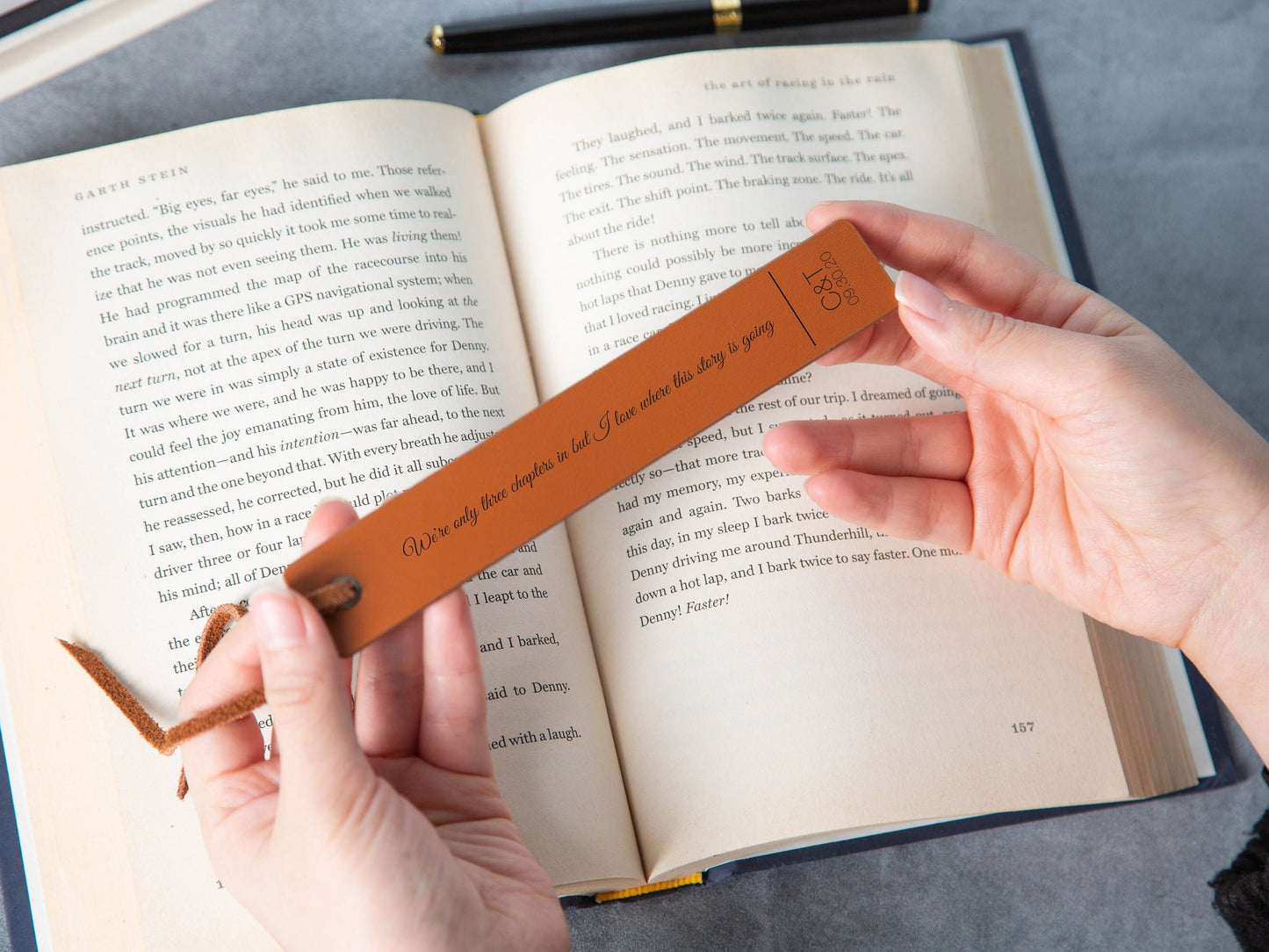 Engraved Leather Bookmark, Handwritten Note Bookmark, Leather 3rd Anniversary Gift for Her Custom Gift for Him, Teacher Appreciation Gift