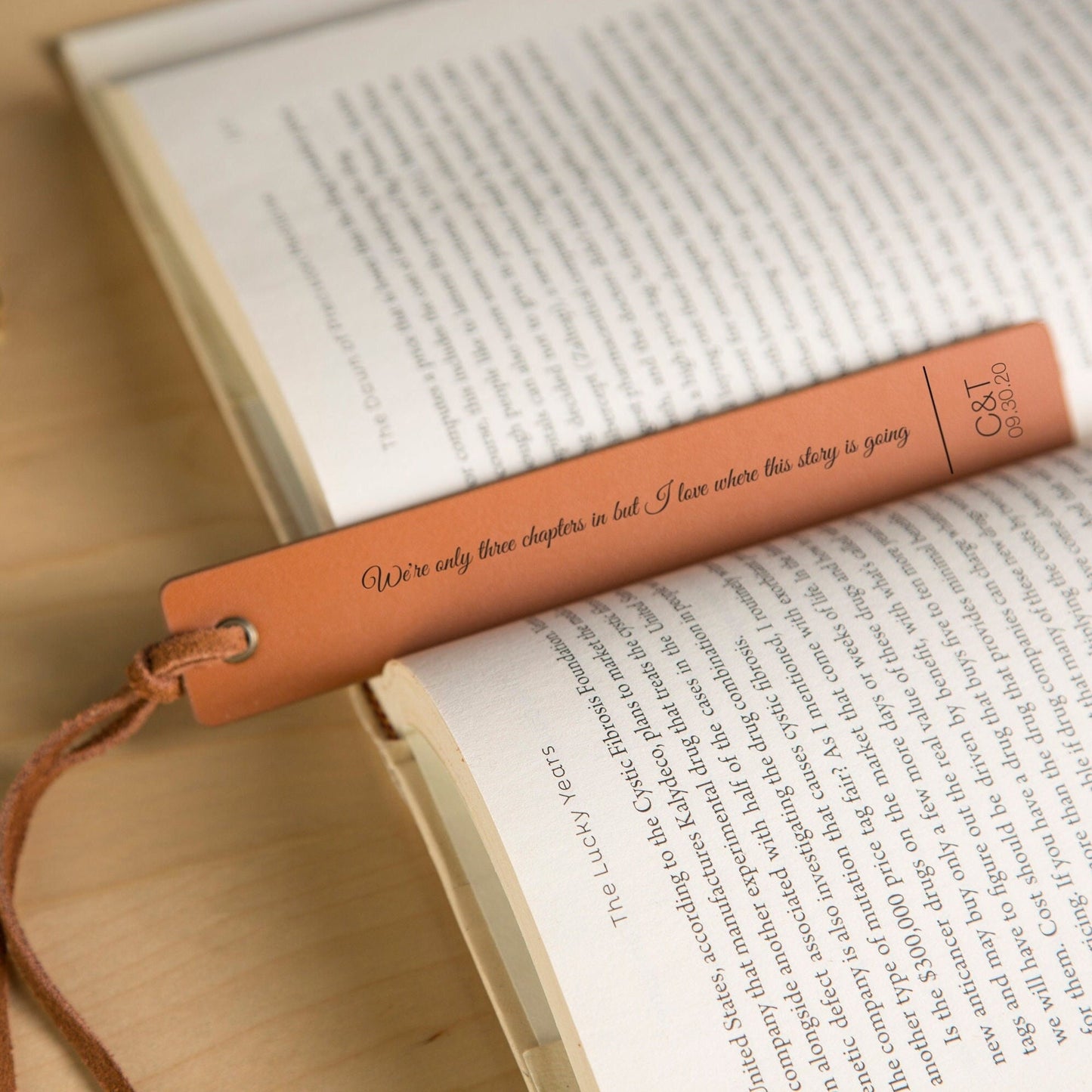 Engraved Leather Bookmark, Handwritten Note Bookmark, Leather 3rd Anniversary Gift for Her Custom Gift for Him, Teacher Appreciation Gift