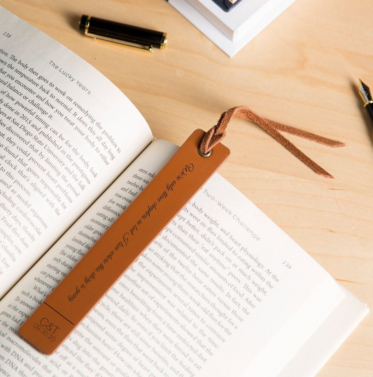 Engraved Leather Bookmark, Handwritten Note Bookmark, Leather 3rd Anniversary Gift for Her Custom Gift for Him, Teacher Appreciation Gift