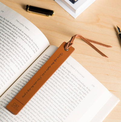 Engraved Leather Bookmark, Handwritten Note Bookmark, Leather 3rd Anniversary Gift for Her Custom Gift for Him, Teacher Appreciation Gift