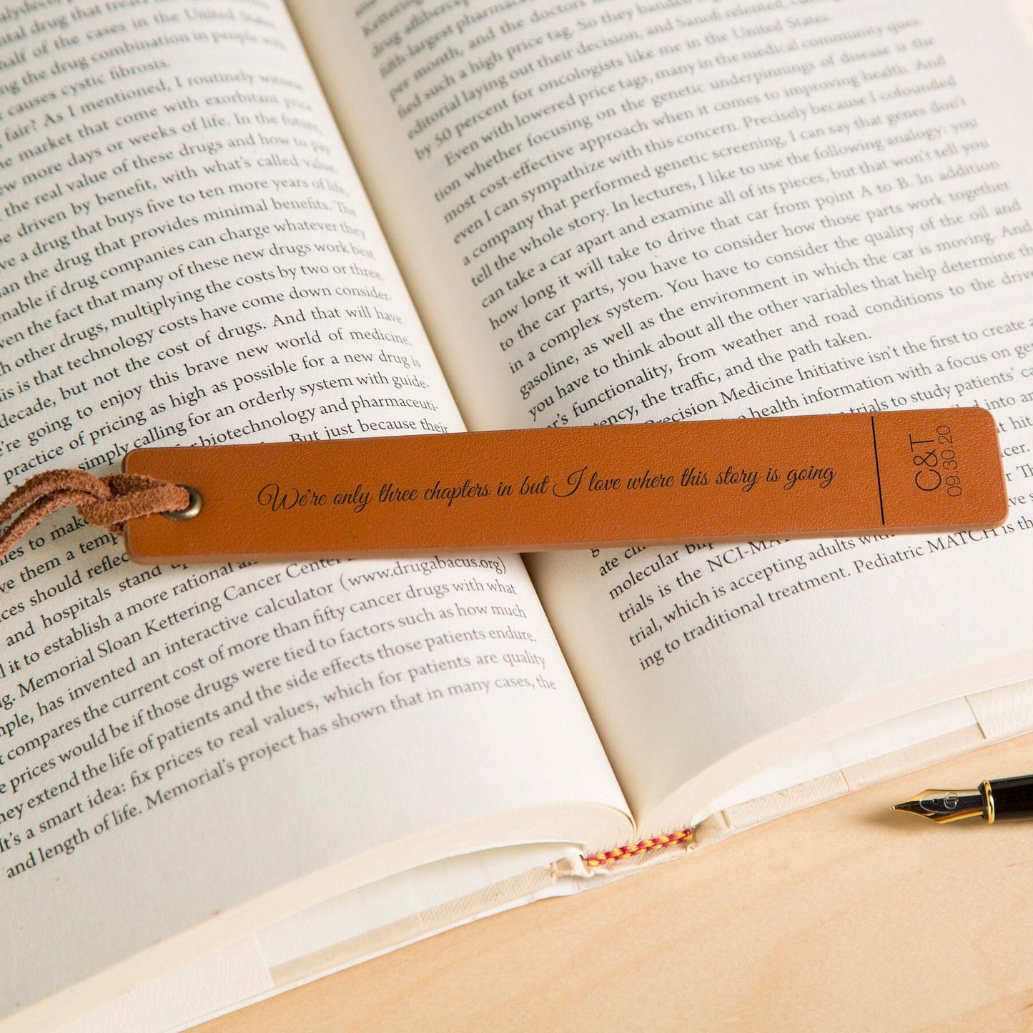 Engraved Leather Bookmark, Handwritten Note Bookmark, Leather 3rd Anniversary Gift for Her Custom Gift for Him, Teacher Appreciation Gift