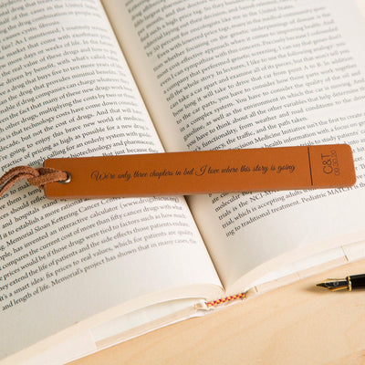 Engraved Leather Bookmark, Handwritten Note Bookmark, Leather 3rd Anniversary Gift for Her Custom Gift for Him, Teacher Appreciation Gift