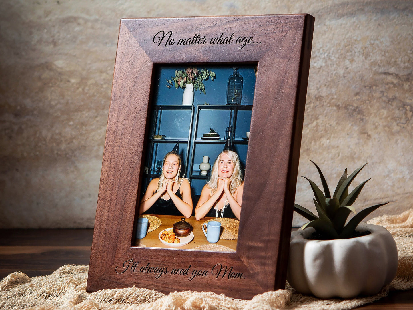 Engraved Wood Frame - Optional Photo Print, Thoughtful Gift For Mom Birthday Mother's Day Best Mommy Ever, Sentimental Grandparents Gift