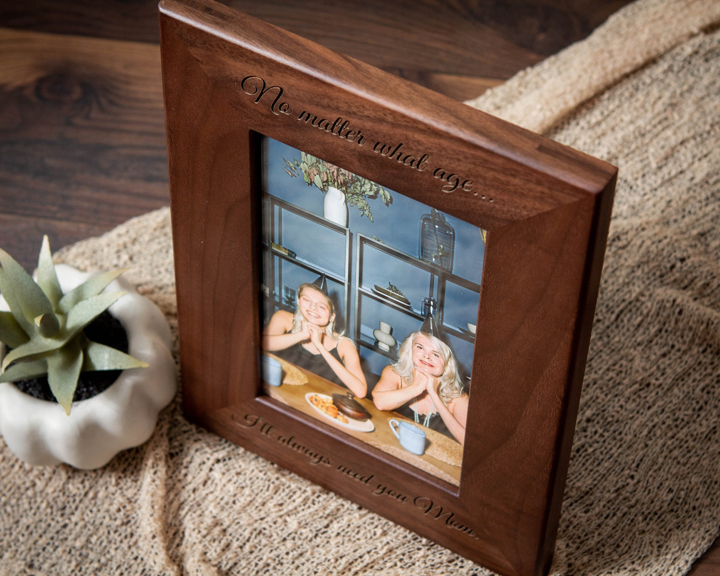 Engraved Wood Frame - Optional Photo Print, Thoughtful Gift For Mom Birthday Mother's Day Best Mommy Ever, Sentimental Grandparents Gift