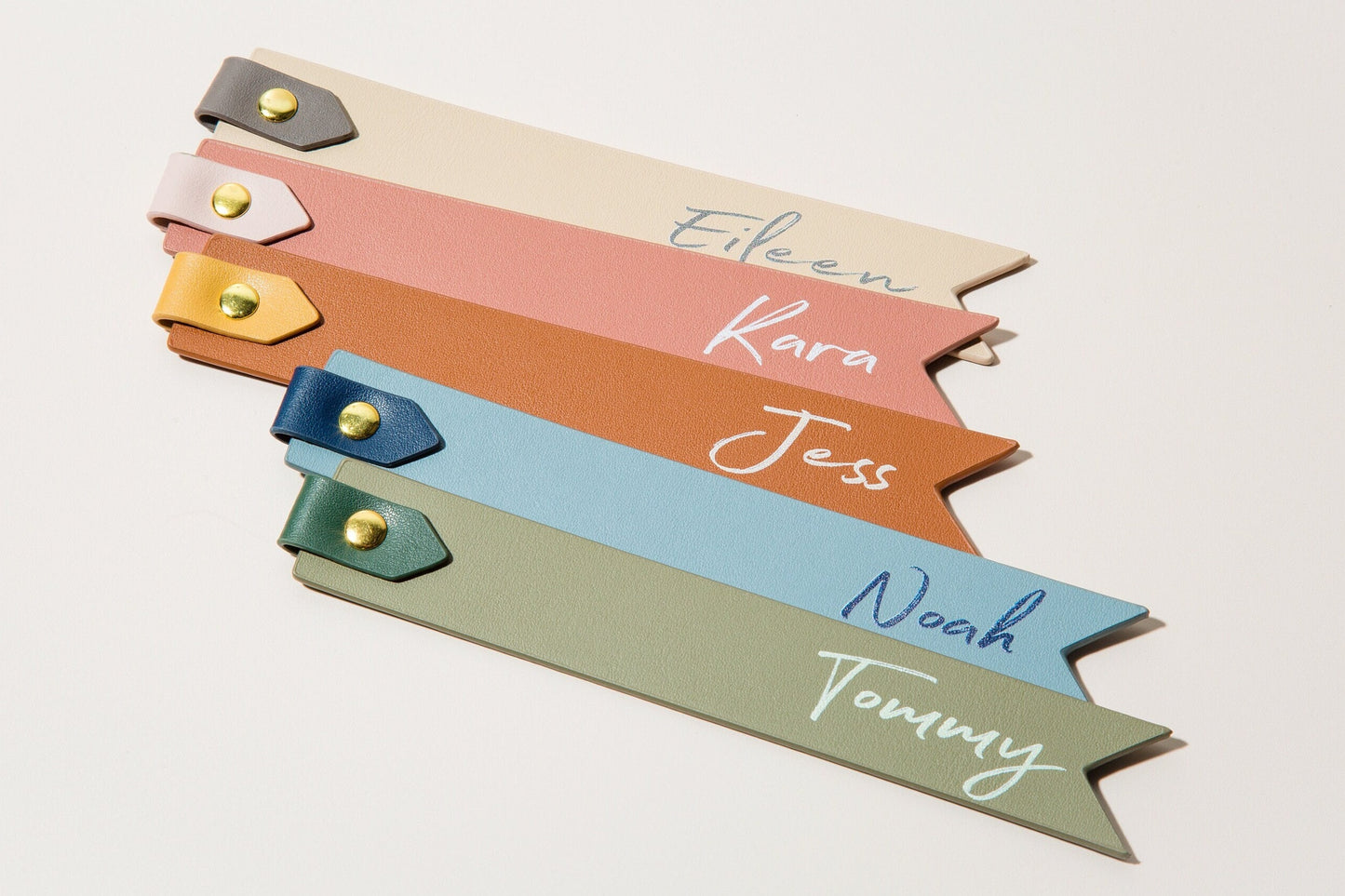 Personalized Leather Bookmark w/ Loop (Design 3) - Custom Reading Accessory with Name Printed in Curisve Font, 3rd Anniversary Gift for Her