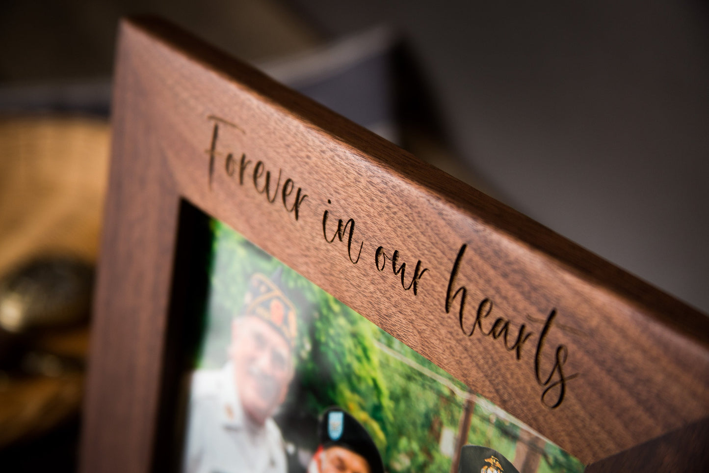 Engraved Wood Frame - Custom Picture Frame, Funeral Celebration of Life Memorial Photo Condolence Gift Honor Remember Memories of Loved Ones
