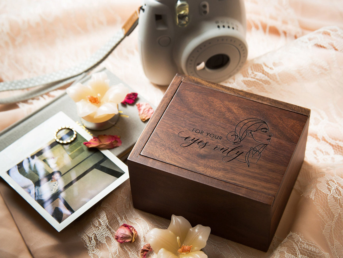 Boudoir Polaroid or Instax Print Box - Photo Box, Anniversary Wedding Gift, Romantic Gift for Husband Fiancé, sexy gift for him