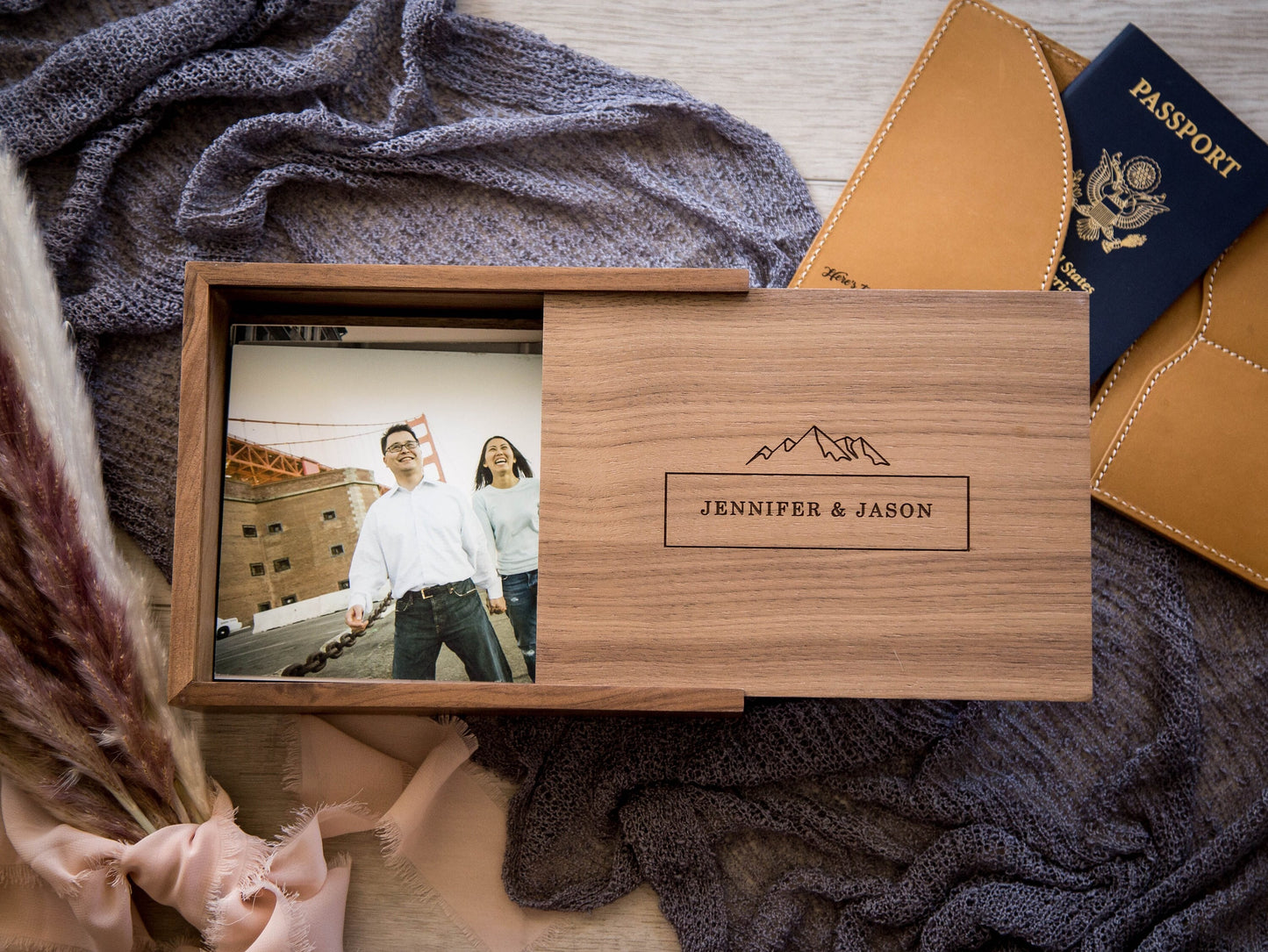Travel Memory Box - Engraved Wood Keepsake Box for Sentimental Items Photos Letters Tickets, Cub Boy Scout Box, Retirement Farewell Gift