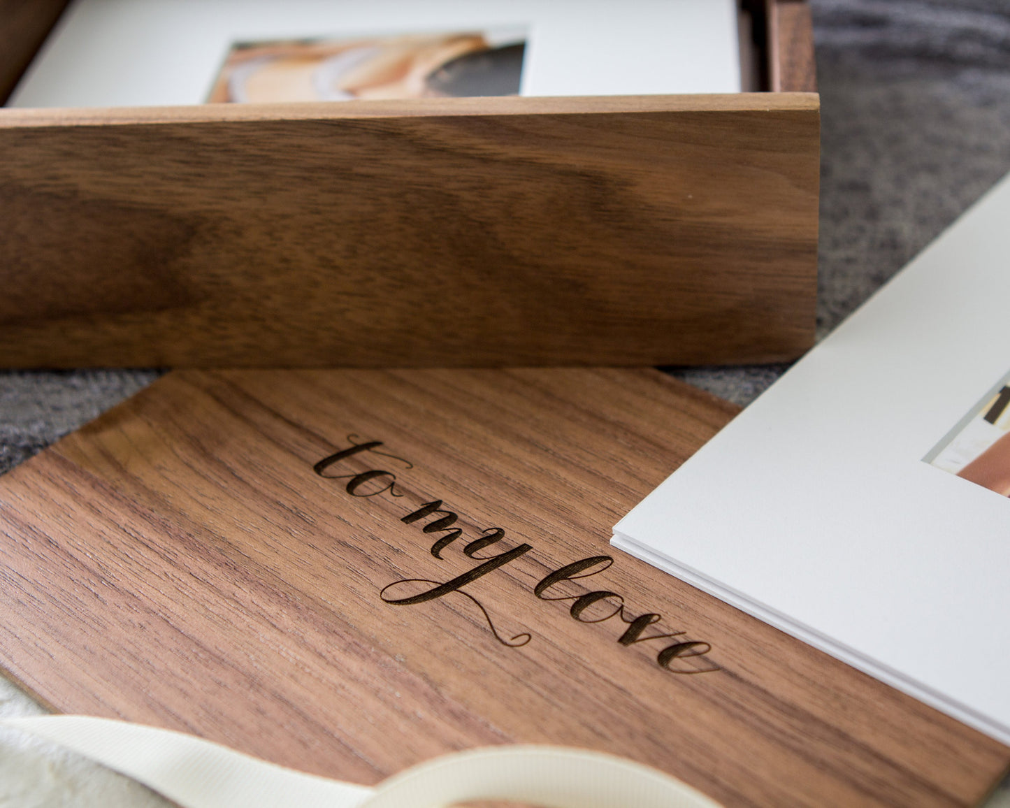 Wood Boudoir Box with 10 Photo Mats for 4x6 Prints - Wedding Day Gift for Groom, Unique Anniversary Gift, Photo Storage, Gift for Husband