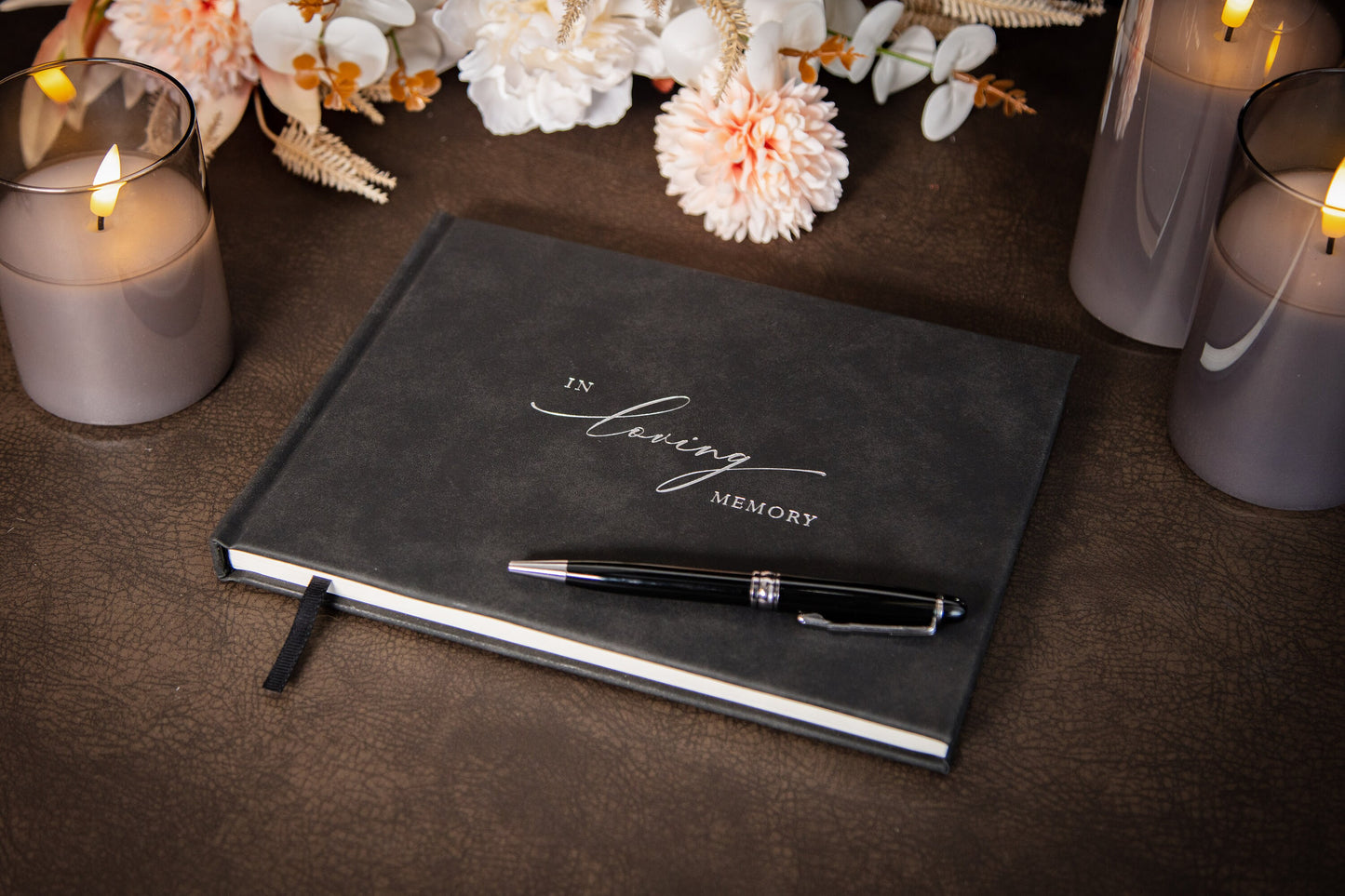 Funeral Guest Book (Design 3 - Ready To Ship) - Guestbook of Condolences Celebration of Life Wake Memorial Service Sign in, Sympathy Gift