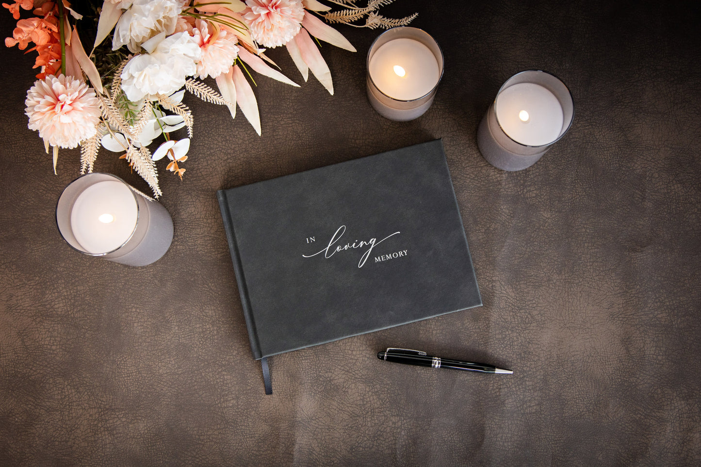 Funeral Guest Book (Design 3 - Ready To Ship) - Guestbook of Condolences Celebration of Life Wake Memorial Service Sign in, Sympathy Gift