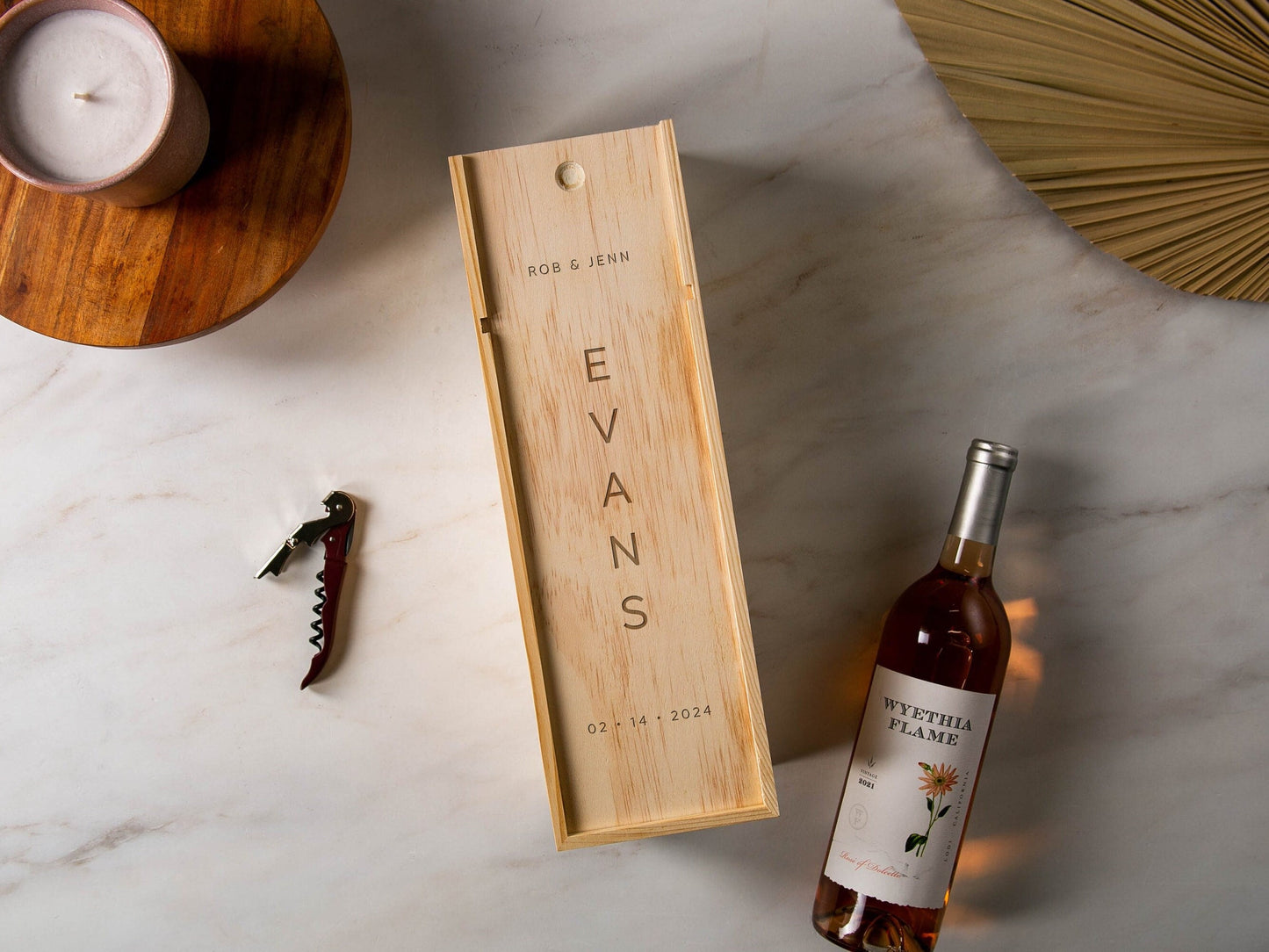 Wood Wine Box (Design 4) - Walnut or Pine Wine Champagne Box Birthday Anniversary Engagement Wedding Business Work Promotion Coworker Gift