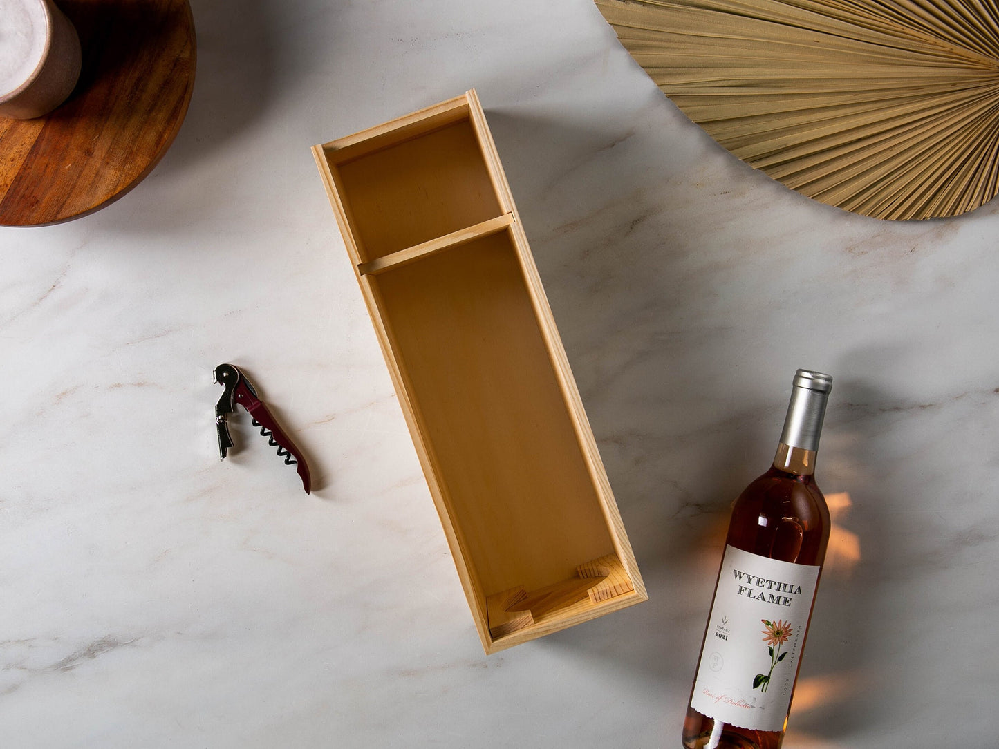 Wood Wine Box (Design 4) - Walnut or Pine Wine Champagne Box Birthday Anniversary Engagement Wedding Business Work Promotion Coworker Gift