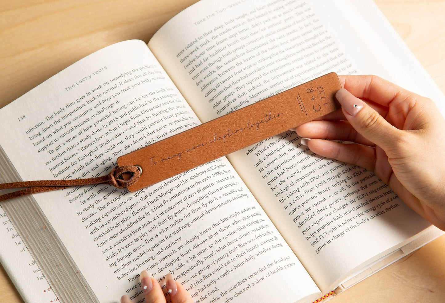 Engraved Leather Bookmark, Leather Anniversary Gift, Book Lover Gift for Him Her, Unique & Thoughtful Teachers Gift with Custom Words