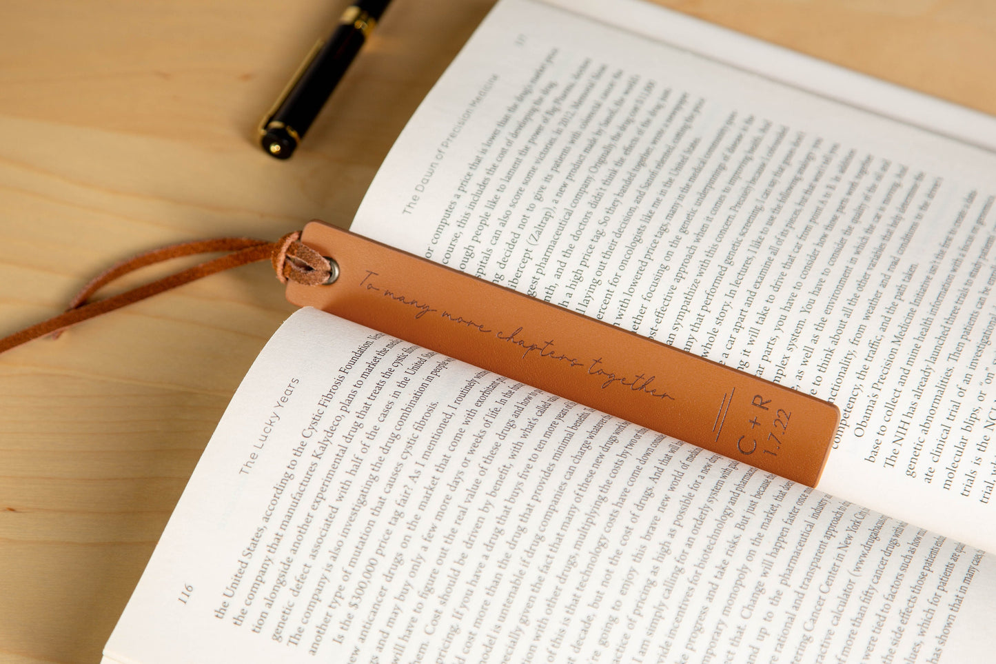 Engraved Leather Bookmark, Leather Anniversary Gift, Book Lover Gift for Him Her, Unique & Thoughtful Teachers Gift with Custom Words