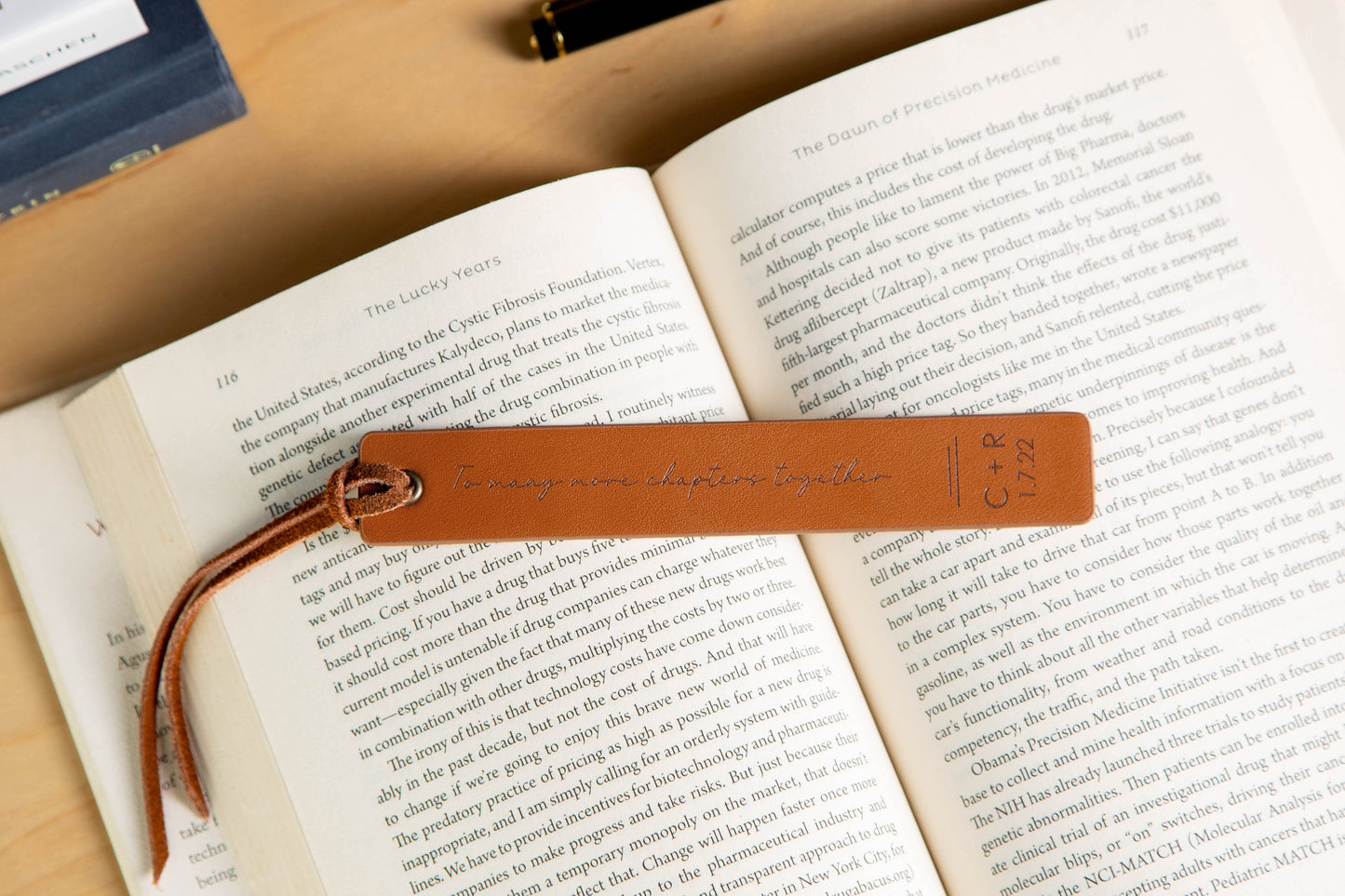 Engraved Leather Bookmark, Leather Anniversary Gift, Book Lover Gift for Him Her, Unique & Thoughtful Teachers Gift with Custom Words