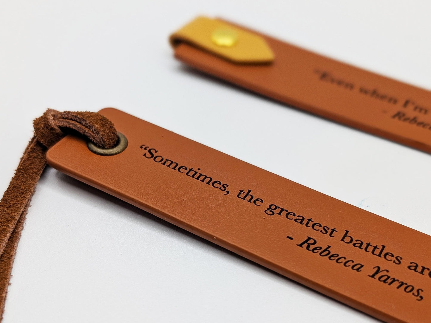 Fourth Wing Inspired Engraved Leather Bookmark - Quotes from Fourth Wing | Iron Flame | Oynx Storm, Rebecca Yarros | Violet Xaden | Bookworm