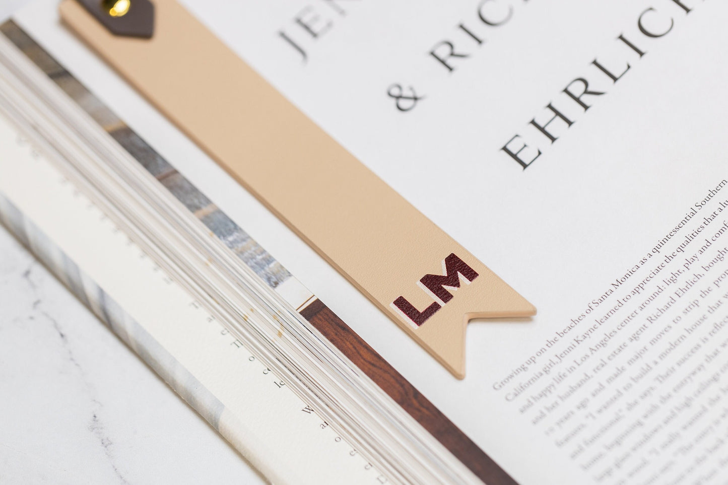 Personalized Leather Bookmark w/ Loop (Design 1) - Custom Page Marker Reading Essential Literary Accessory College Gift for Book Lovers