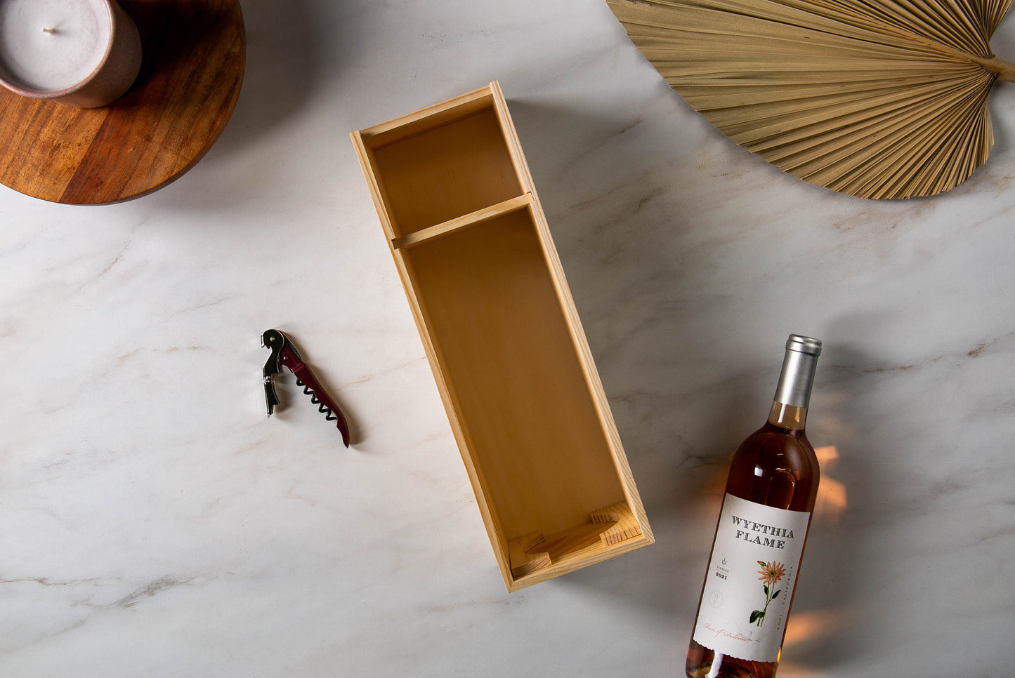 Wood Wine Box (Design 6) - Personalized Wedding Engagement Bridal Shower Custom Engraved Congratulatory Gift for Newlywed Couple Bride Groom
