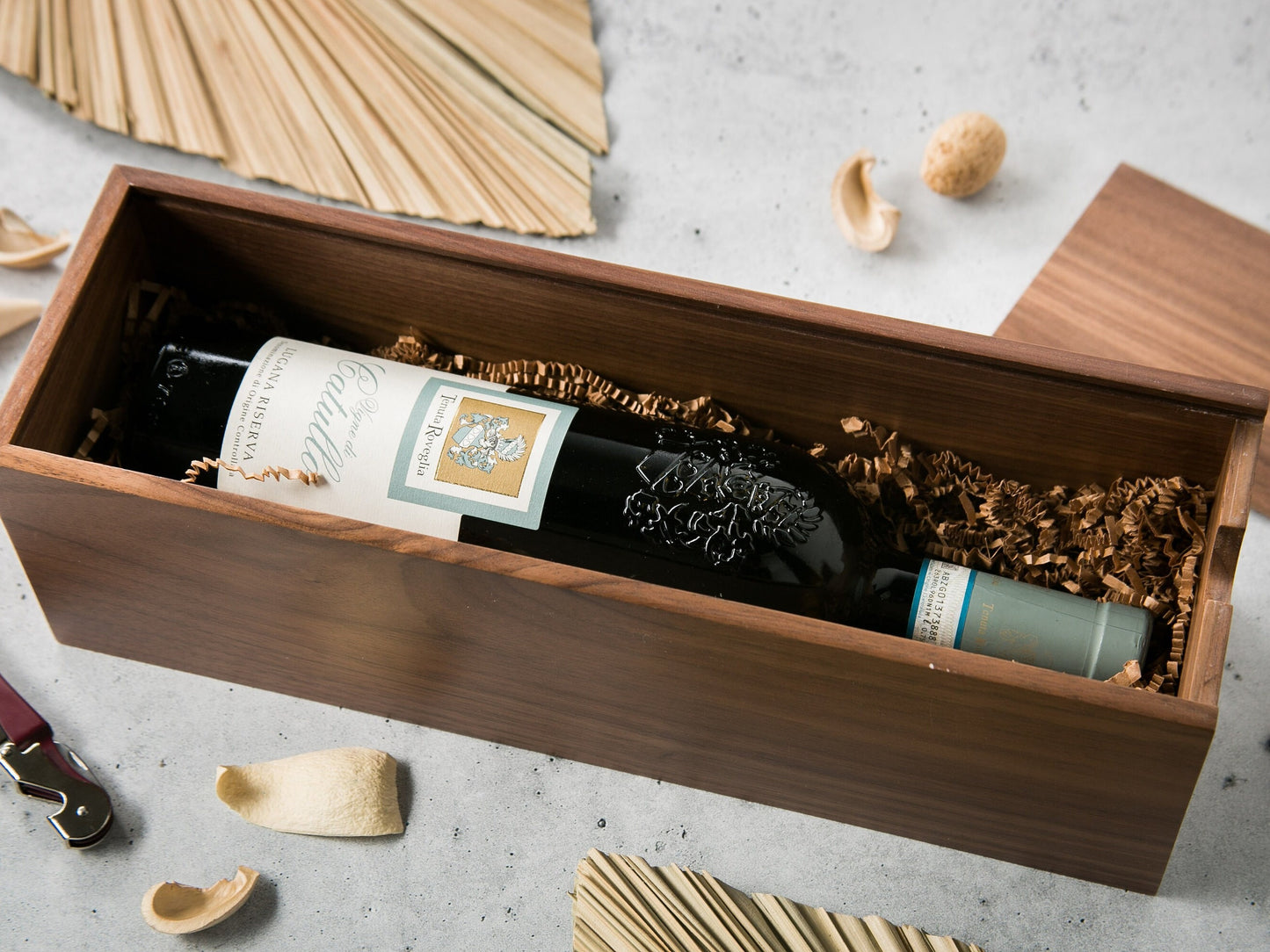 Wood Wine Box (Design 10) - Personalized Wine or Champagne Gift Box, Congratulatory Gift for Bride Groom Wedding Wine Box, Teachers Gift