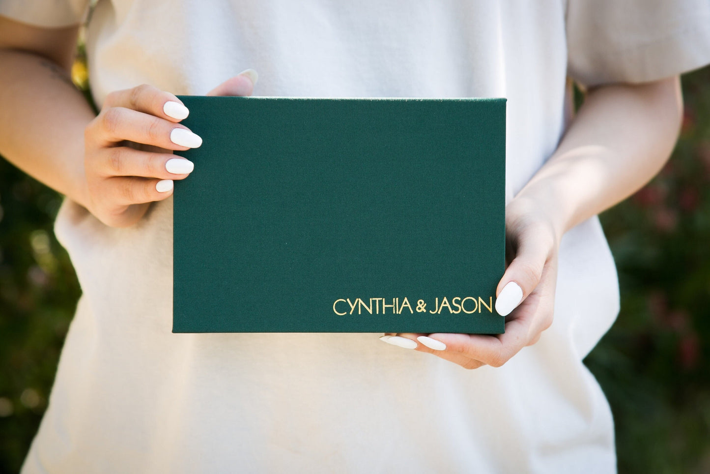 4x6" Embossed Linen Photo Box - Photography Print Storage Box, Wedding Day Couple Gifts for Groom Bride, 4th Year Linen Anniversary Gift