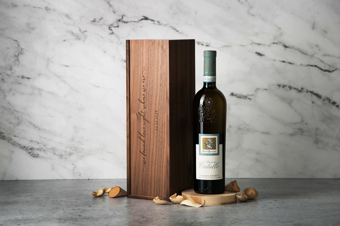 Wood Wine Box (Design 7) - Wedding Song Lyrics Engraved Optional Meaningful Date, Personalized Mom Dad Gift Idea, Teacher Appreciation Gift
