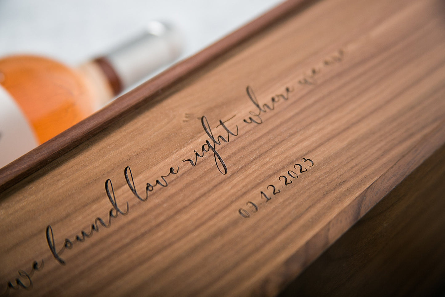 Wood Wine Box (Design 7) - Wedding Song Lyrics Engraved Optional Meaningful Date, Personalized Mom Dad Gift Idea, Teacher Appreciation Gift