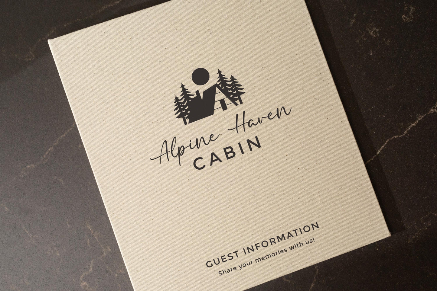 Rental 3 Ring Linen Binder (Design 1) - Refillable Welcome Book, DIY Blank Binder, Guest Information Airbnb Cabin, Rental Guestbook