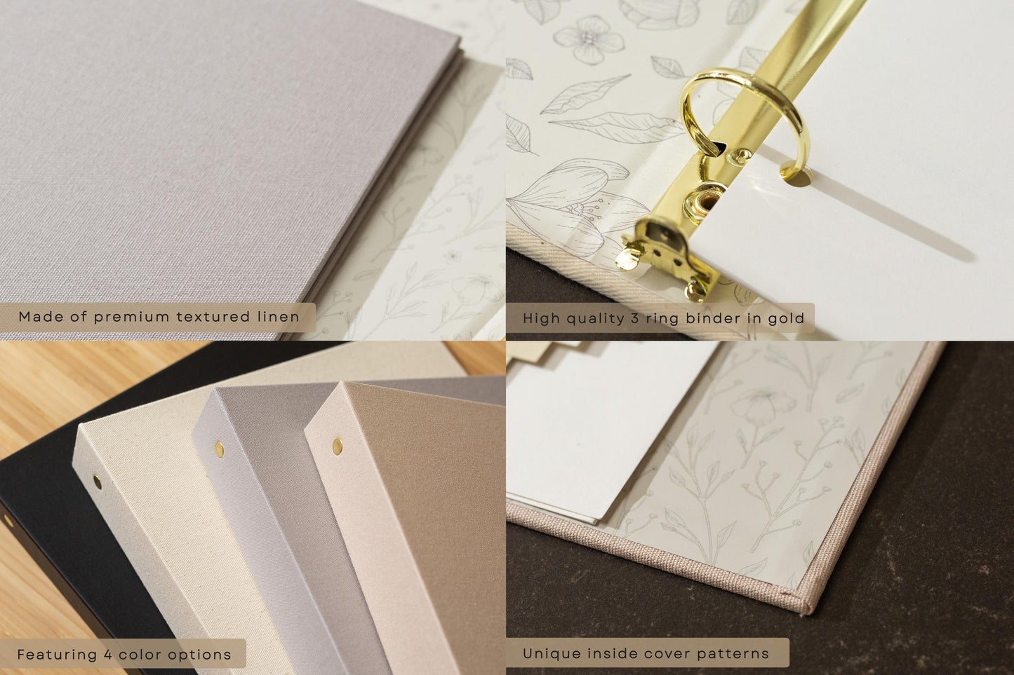 Rental 3 Ring Linen Binder (Design 1) - Refillable Welcome Book, DIY Blank Binder, Guest Information Airbnb Cabin, Rental Guestbook