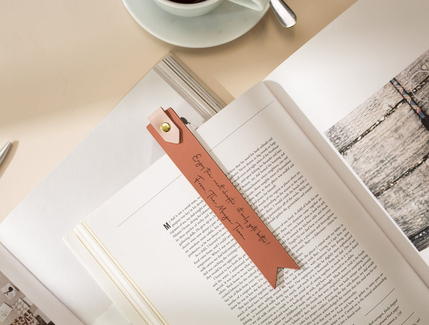 Engraved Leather Bookmark w/ Loop (D3) - Custom 3rd Anniversary Gift for Her Him, Unique Retirement Gift Idea, Wedding Favors Thank You