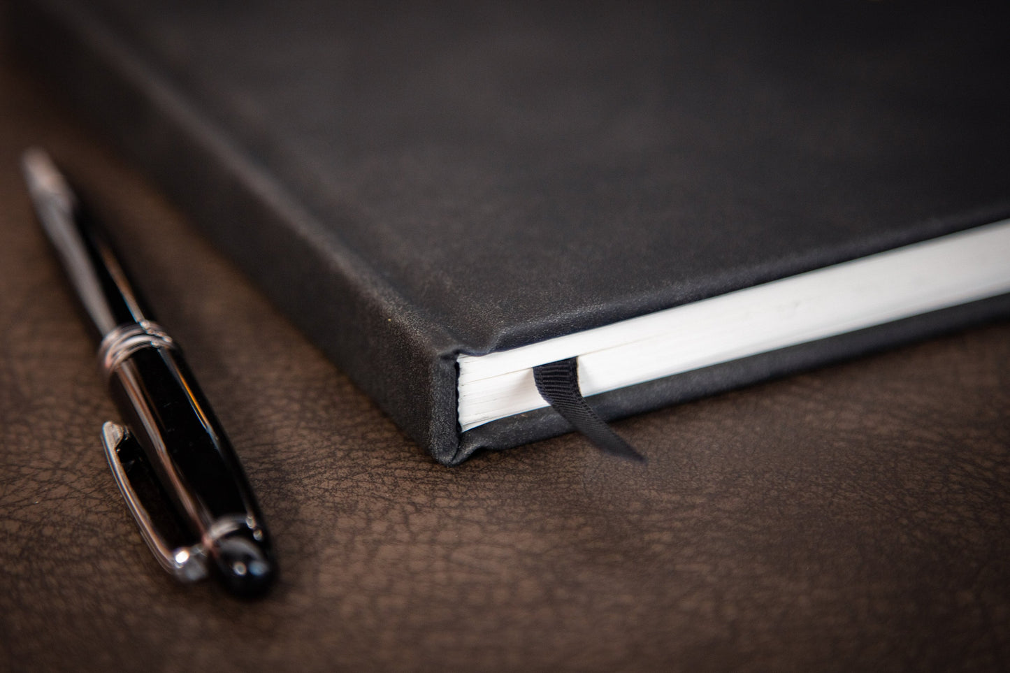 Funeral Guest Book (Design 2 - Ready To Ship) - Silver Embossed Black Guestbook w/ Pen & Photo Stickers Guest Registry for Memorial Service
