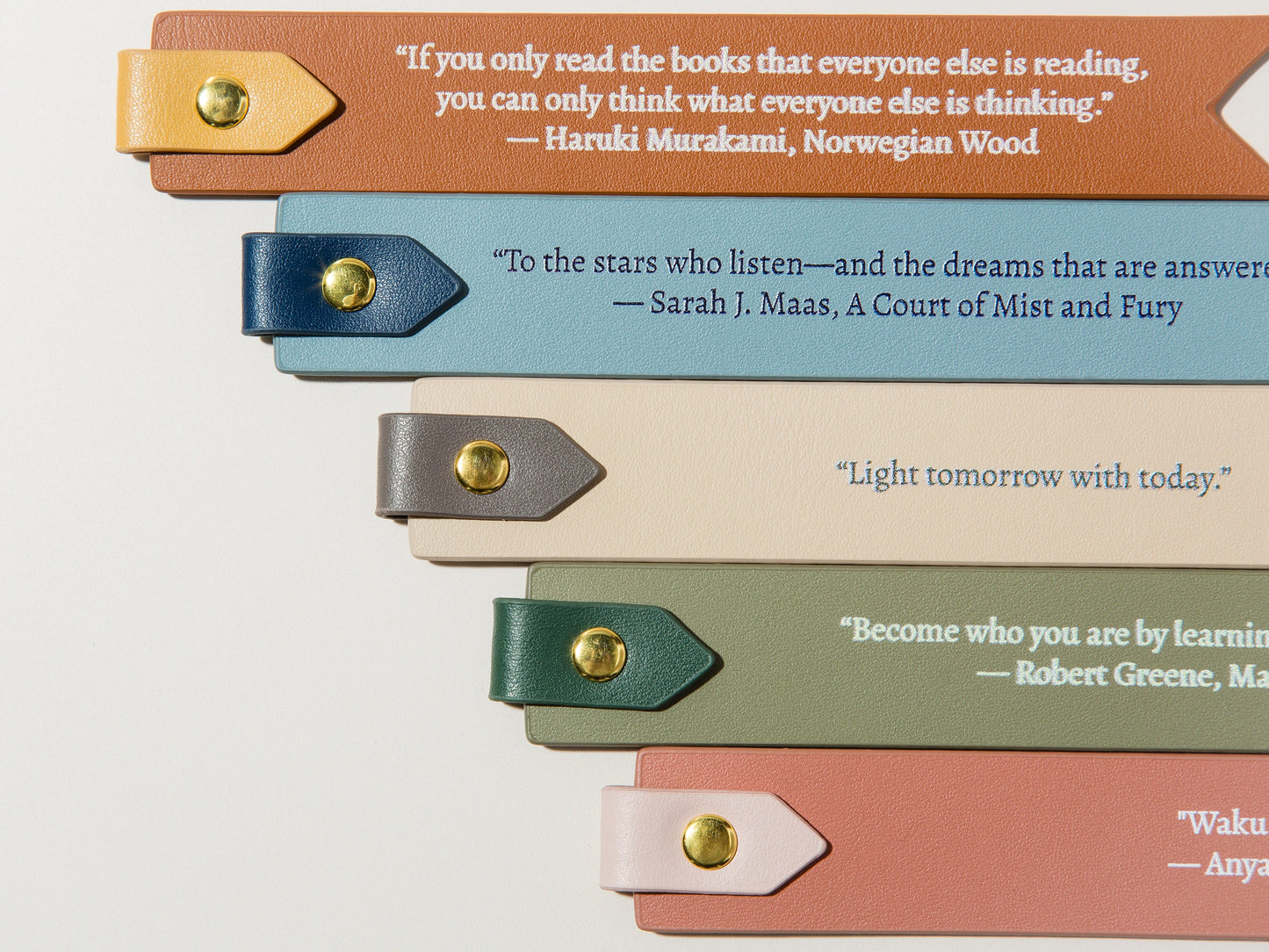 Personalized Leather Bookmark w/ Loop (Design 4) - Custom Unique Quote Letters Book Lover's Literary Gift Page Marker Holder Gift Idea
