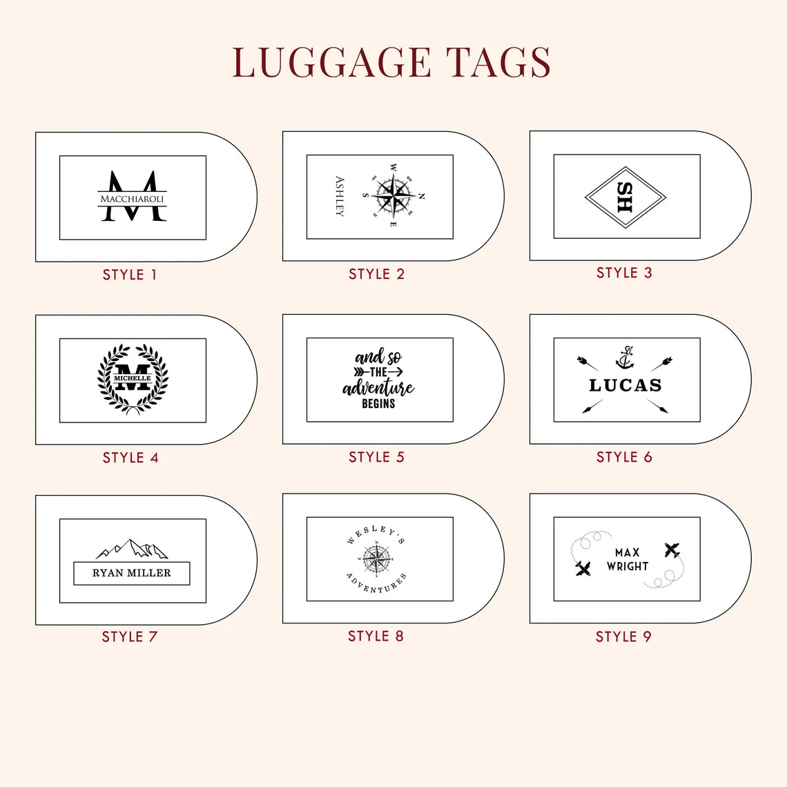 Engraved Leather Passport Holder & Luggage Tag Set - Anniversary Wedding Honeymoon Gift, Gift for Mom Wife Husband Dad, Suitcase Bag Tag