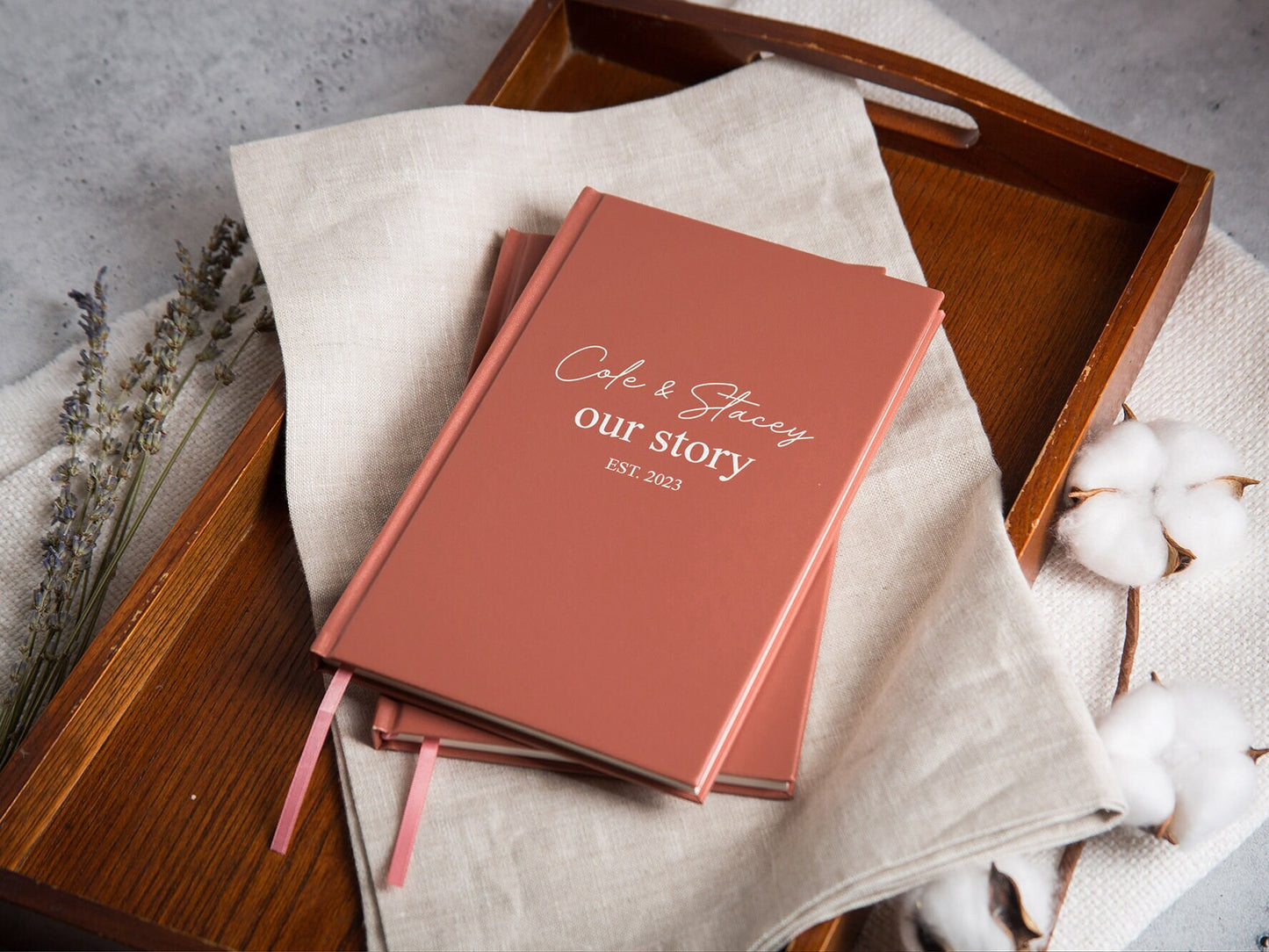 Our Story Lined Notebook - Hard Cover Book, Custom Anniversary Gifts Personalized Proposal Note Journal Wedding Notebook Planner
